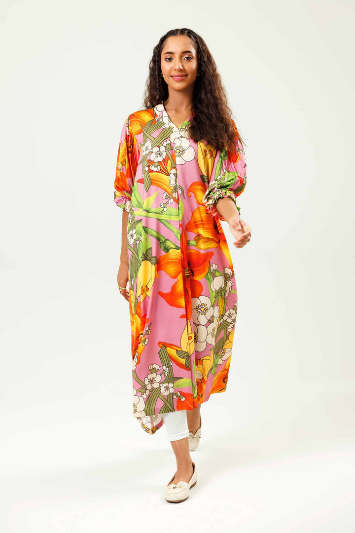 Multi Viscose Lawn Printed Winter Tunic