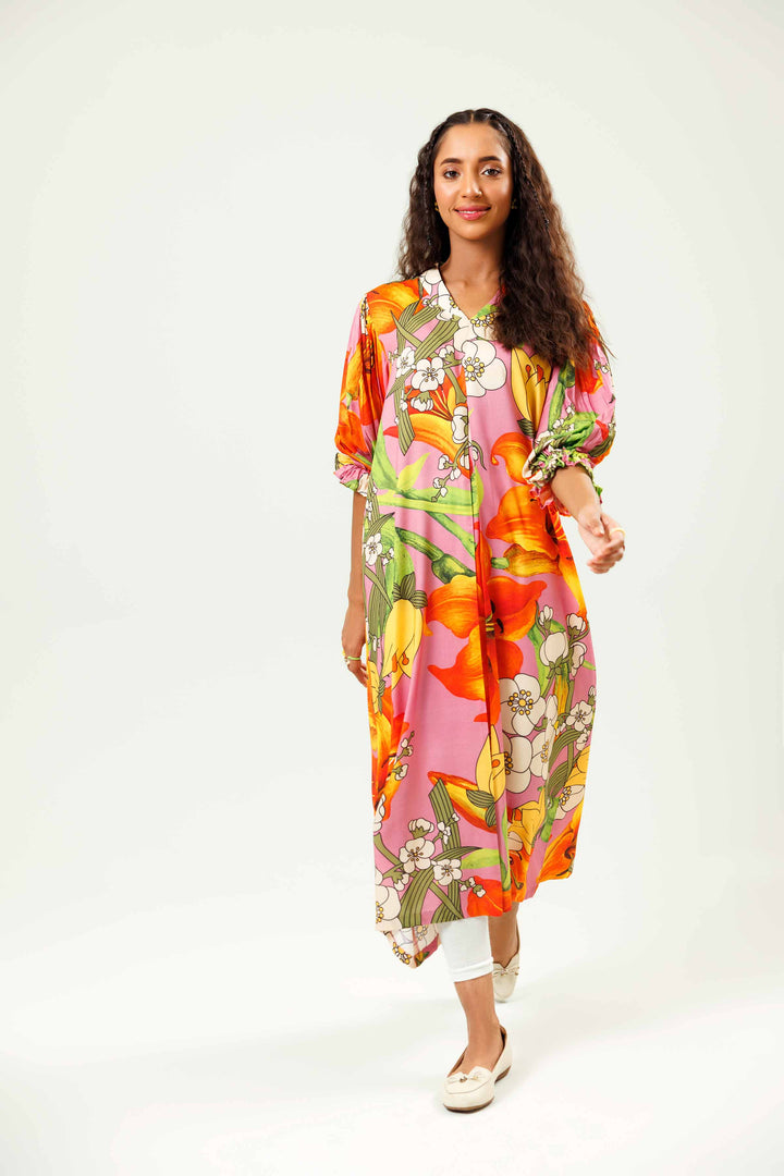 Multi Viscose Lawn Printed Winter Tunic