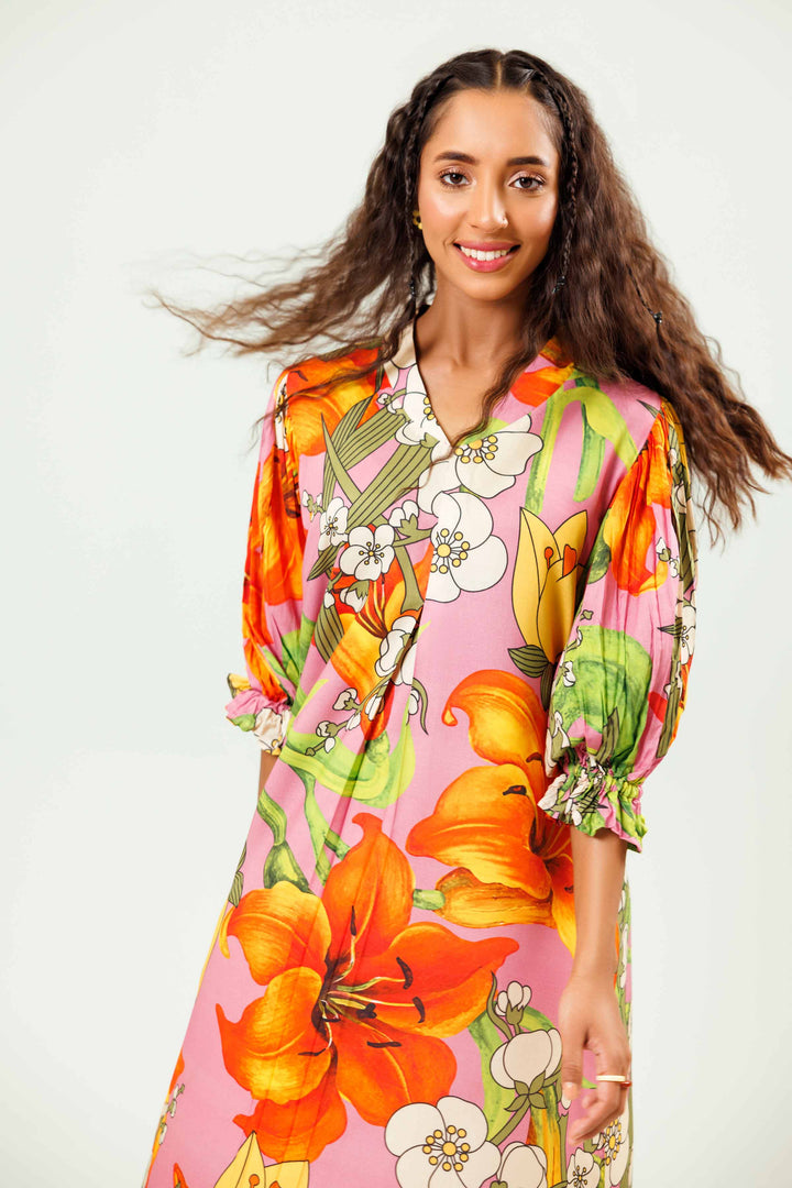 Multi Viscose Lawn Printed Winter Tunic