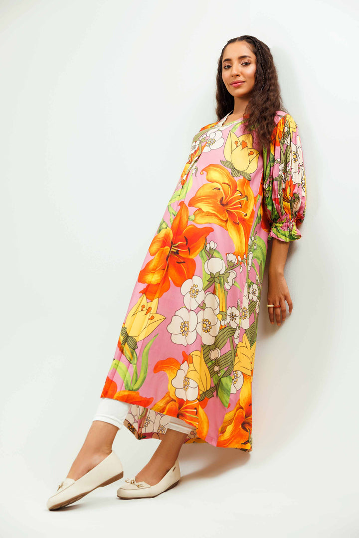 Multi Viscose Lawn Printed Winter Tunic