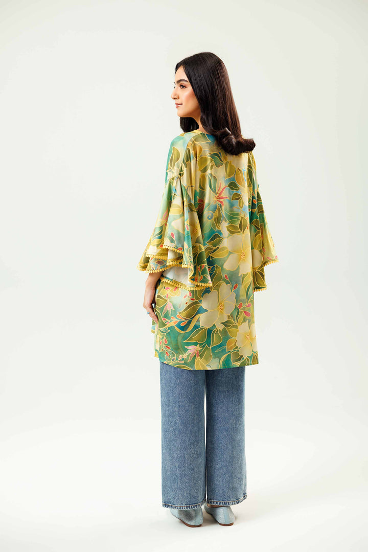 Light Green Viscose Lawn Printed Winter Tunic