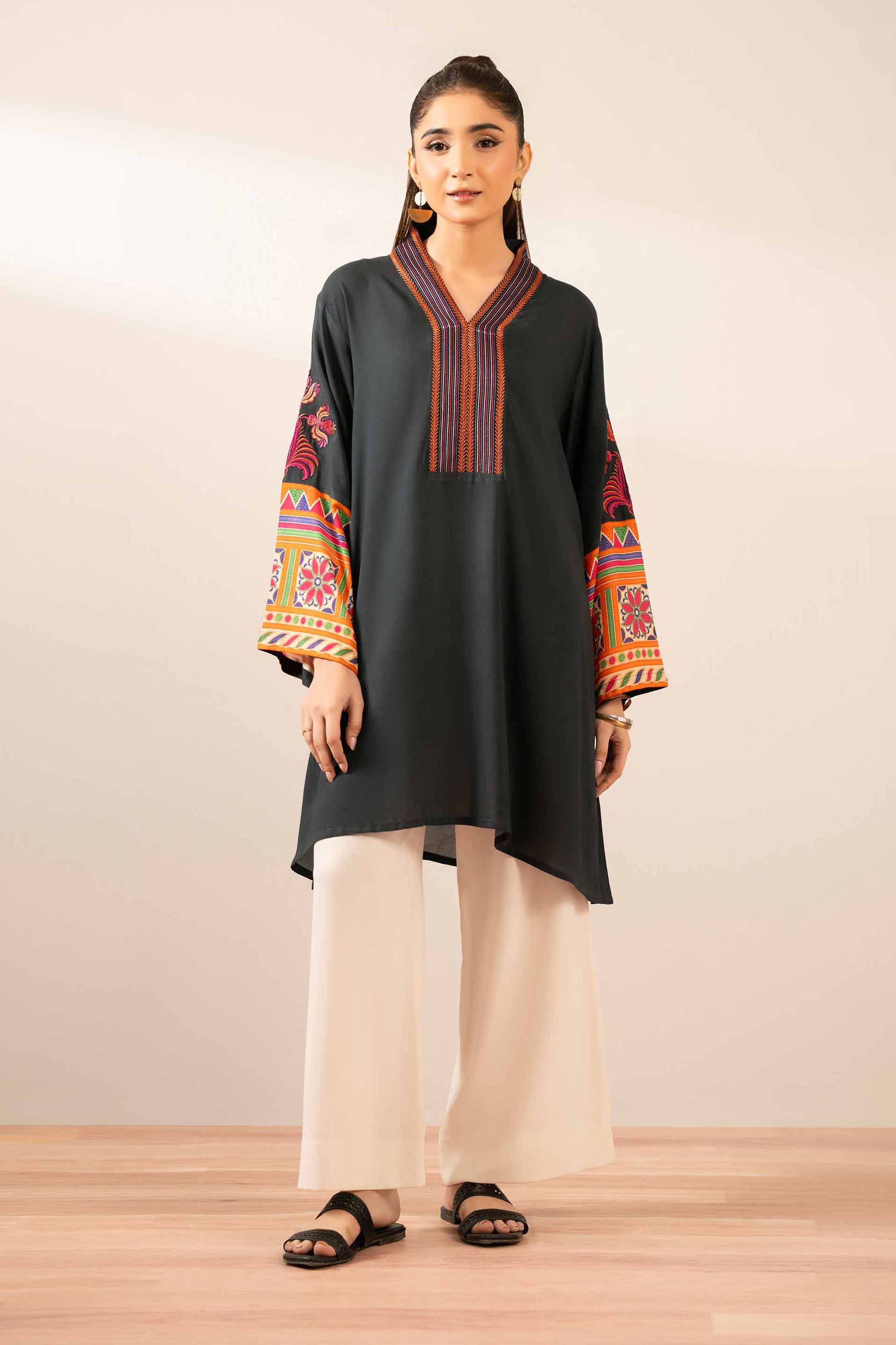 Printed Embroidered Tunic - AS25-107 for Women - Pret Collection | Nishat | Shop Online