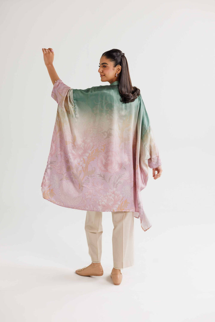 Multi Silk Printed Winter Kaftan