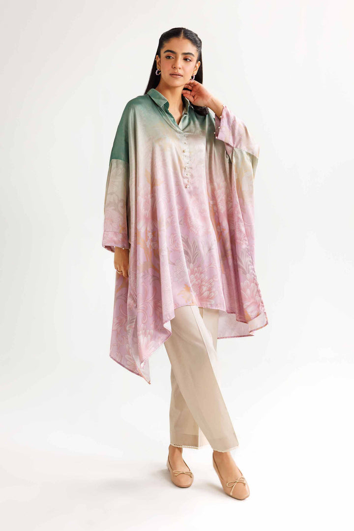 Multi Silk Printed Winter Kaftan