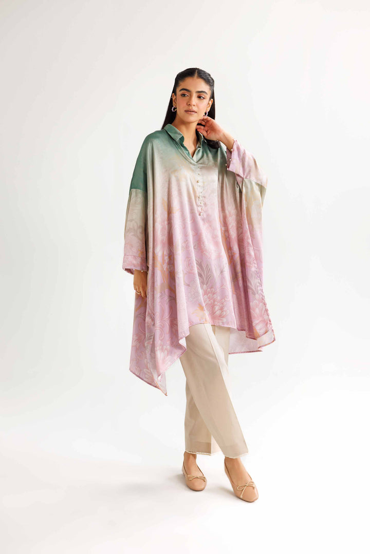 Multi Silk Printed Winter Kaftan