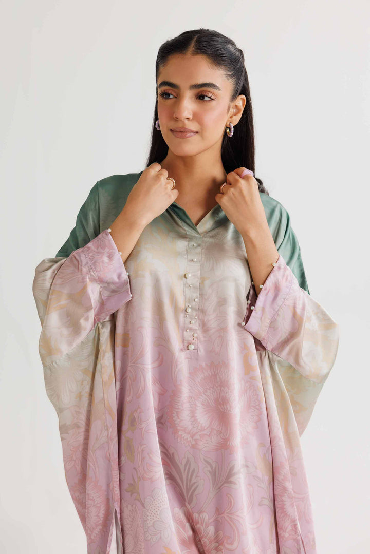 Multi Silk Printed Winter Kaftan