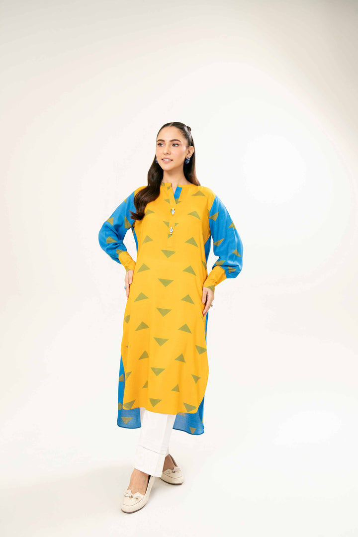 Mustard & Blue Micro Modal Printed Dress