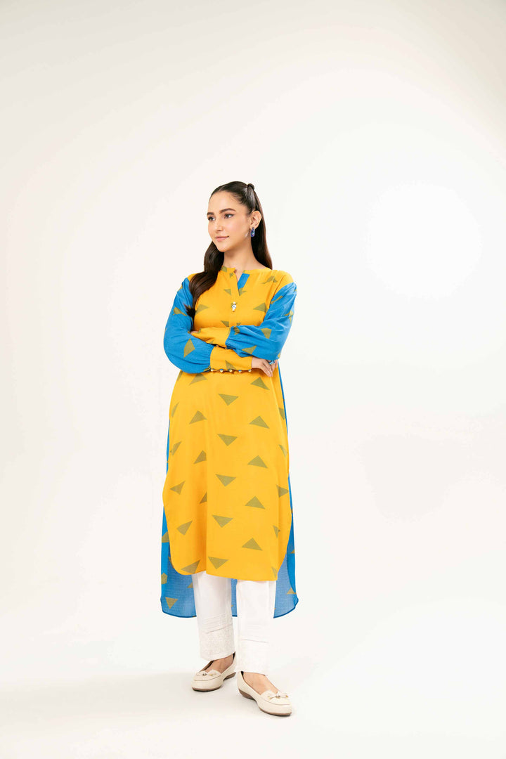 Mustard & Blue Micro Modal Printed Dress