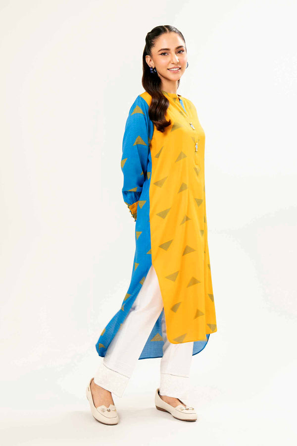 Mustard & Blue Micro Modal Printed Dress