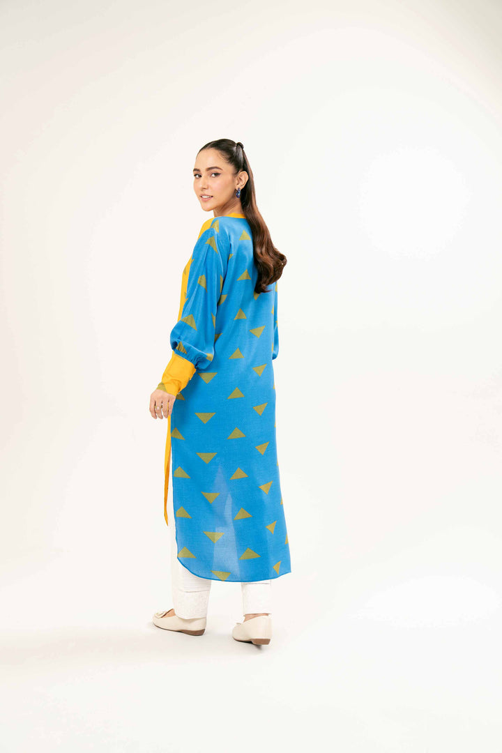 Mustard & Blue Micro Modal Printed Dress