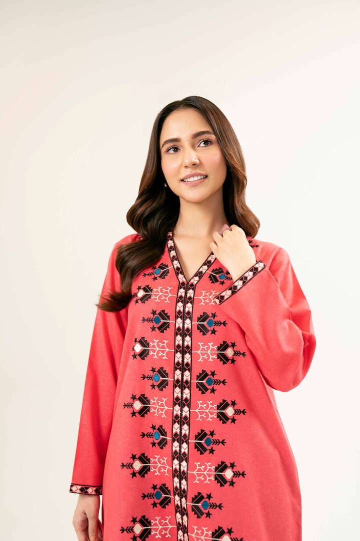 Embroidered Pink karandi Tunic