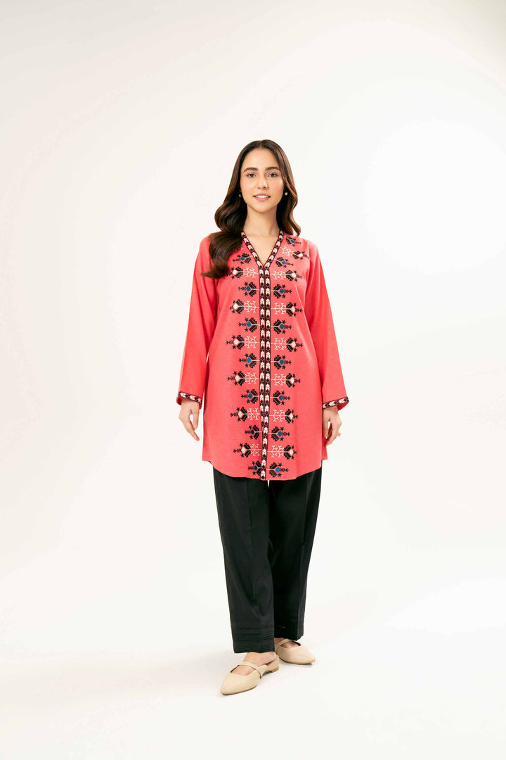 Embroidered Pink karandi Tunic