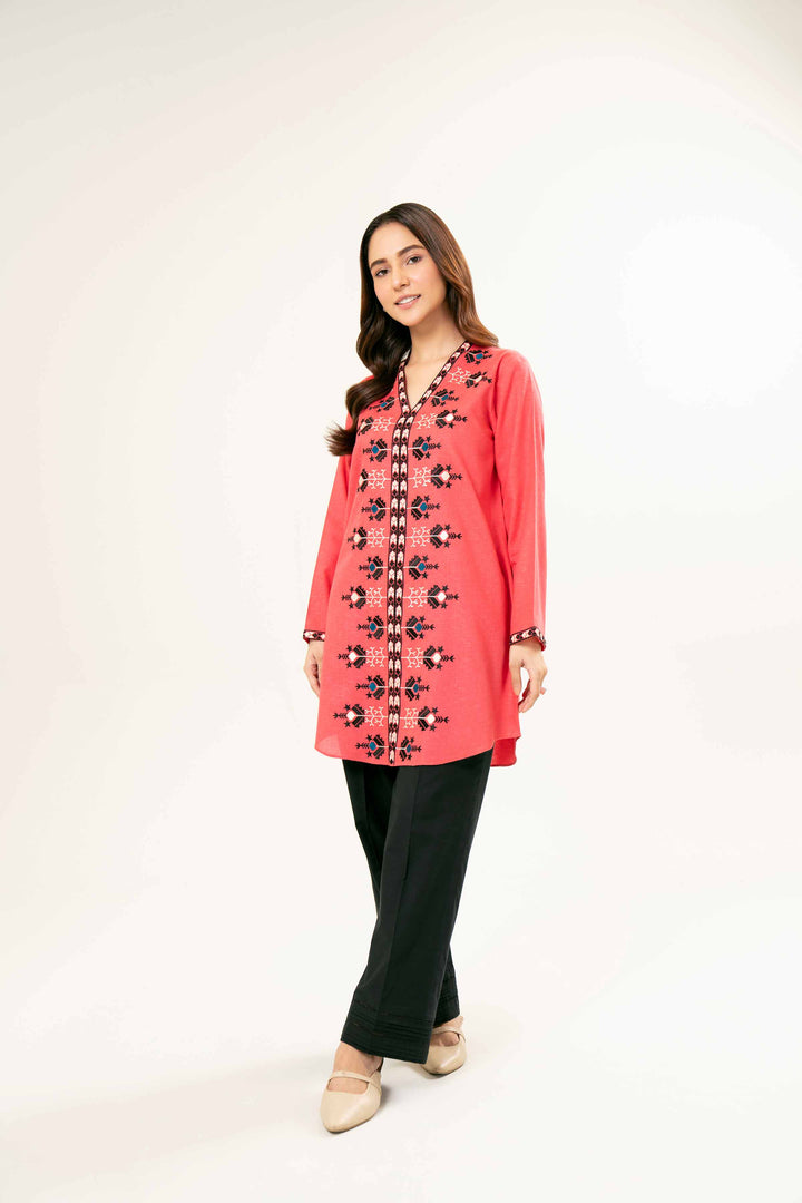 Embroidered Pink karandi Tunic