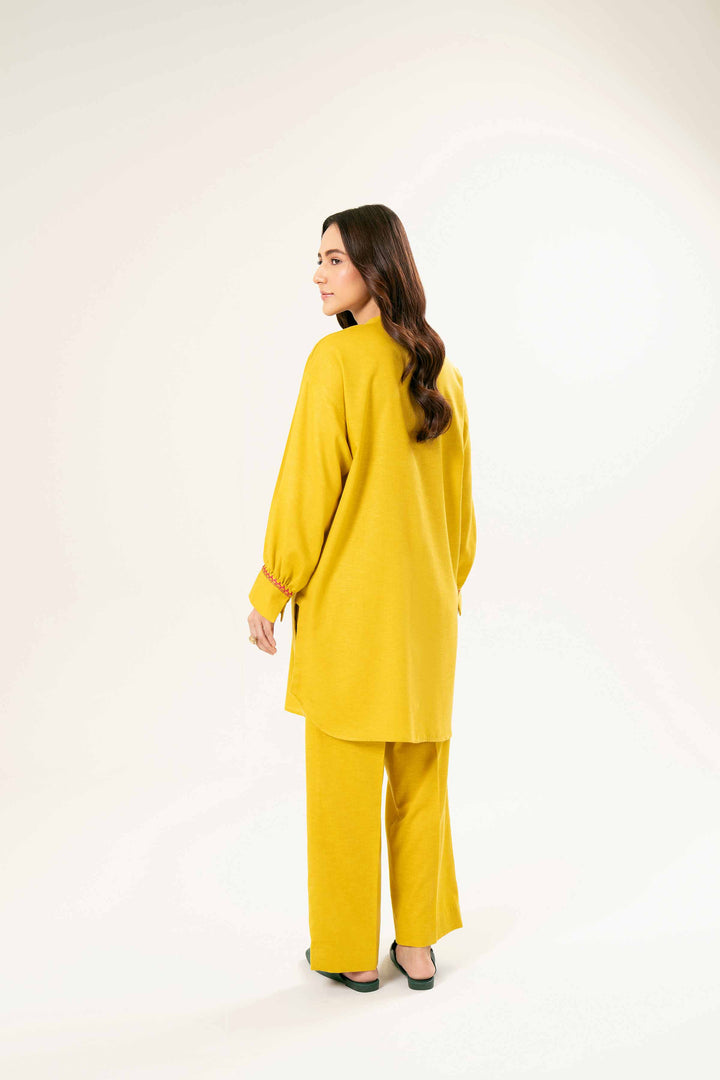 Embroidered Yellow Karandi Suit