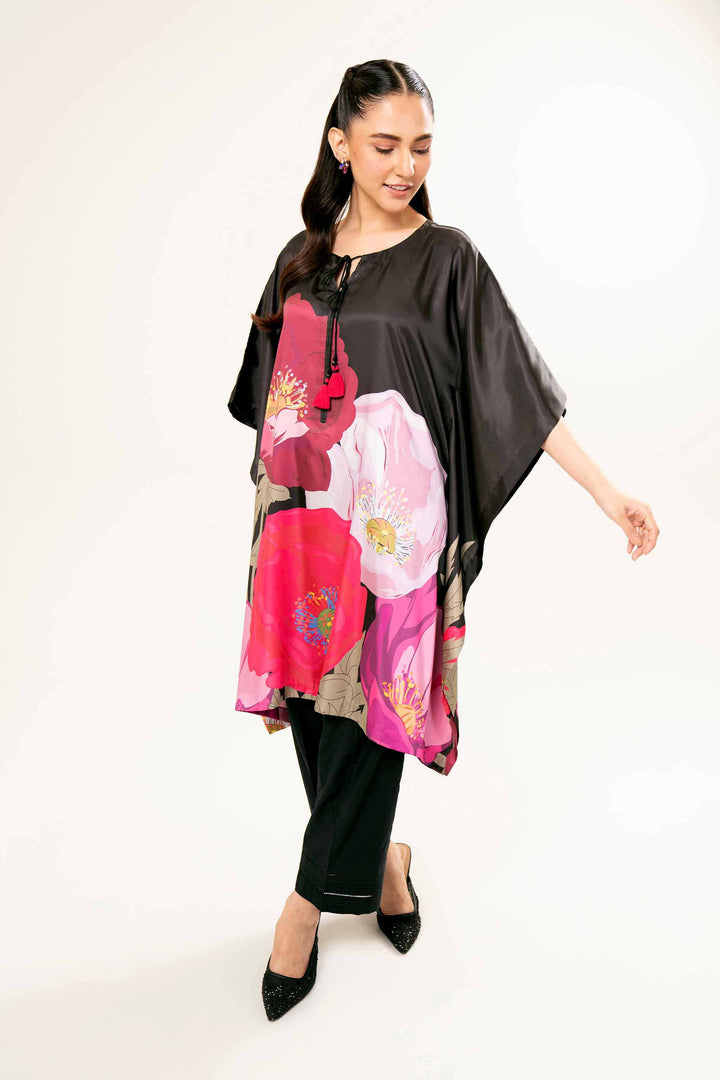 Printed Silk Black Tunic 