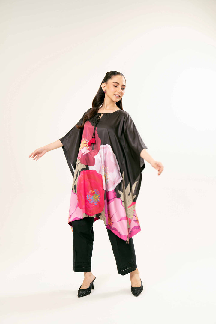 Printed Silk Black Tunic 