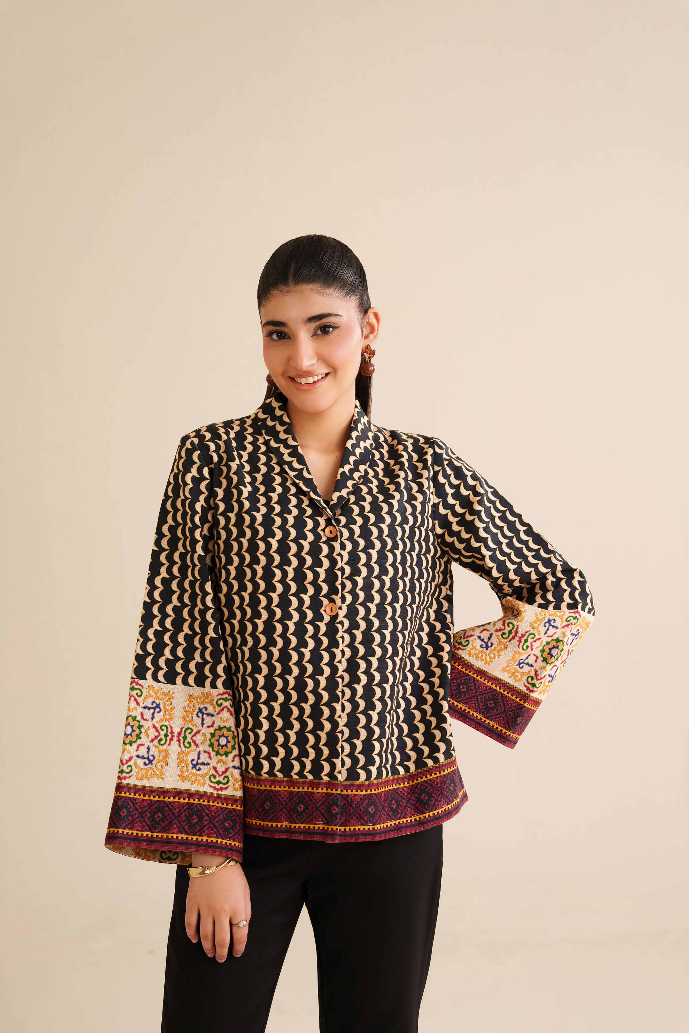 Printed Jacket - AW25-19 for Women - Pret Collection | Nishat | Shop Online