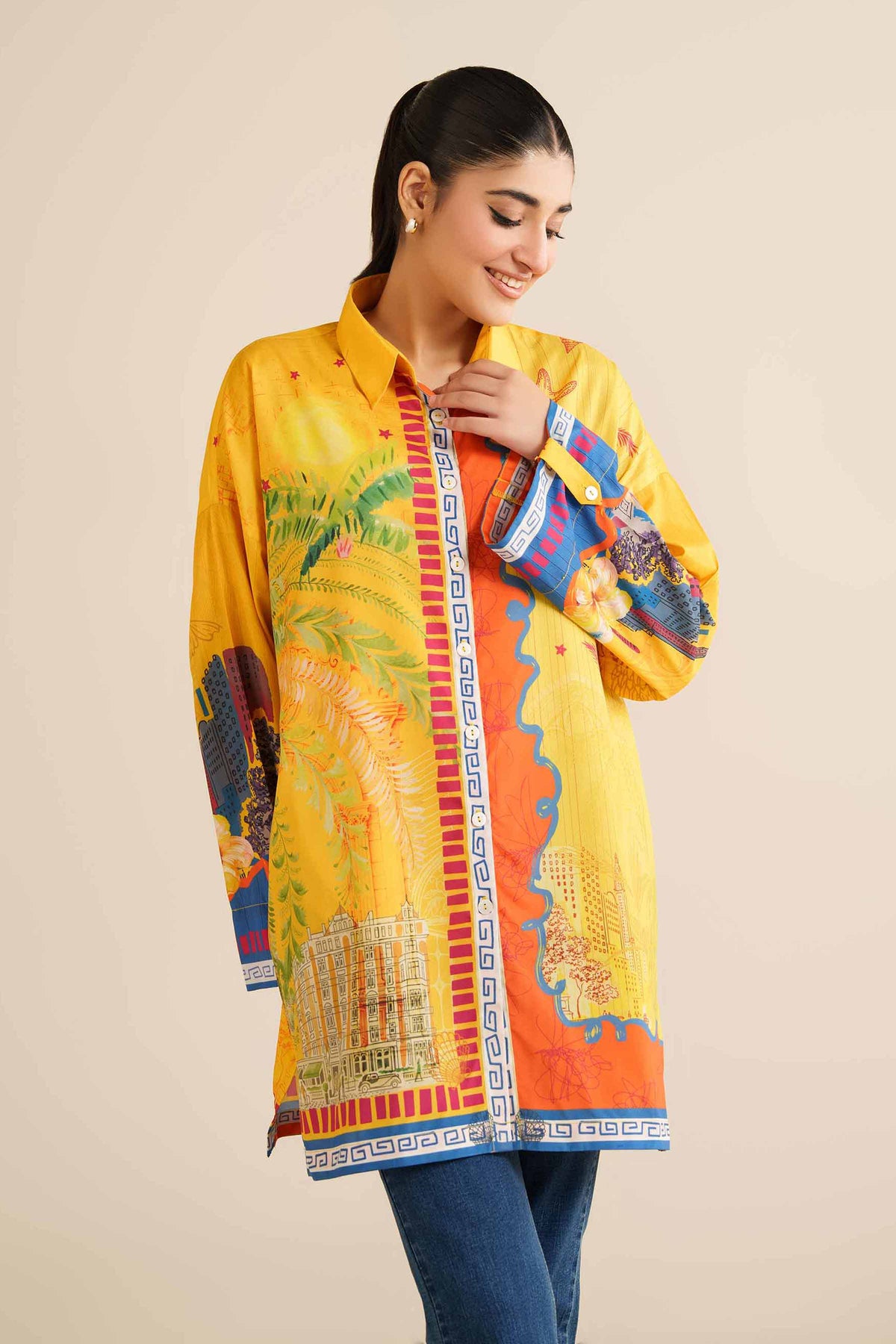 Printed Tunic - AW25-54 for Women - Pret Collection | Nishat | Shop Online