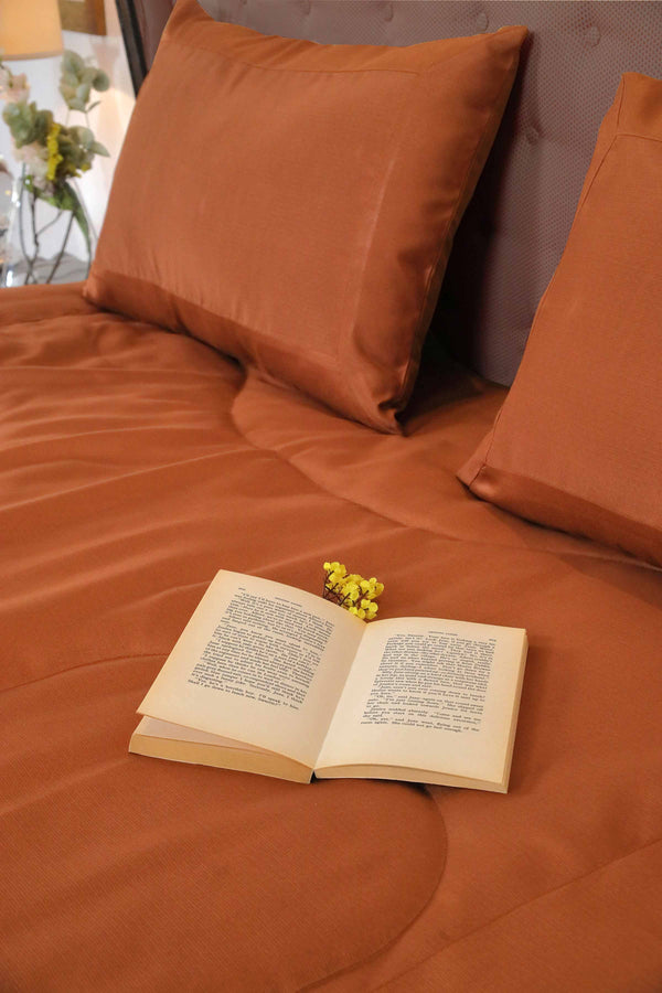 Rod Silk Bed spread Light Brown