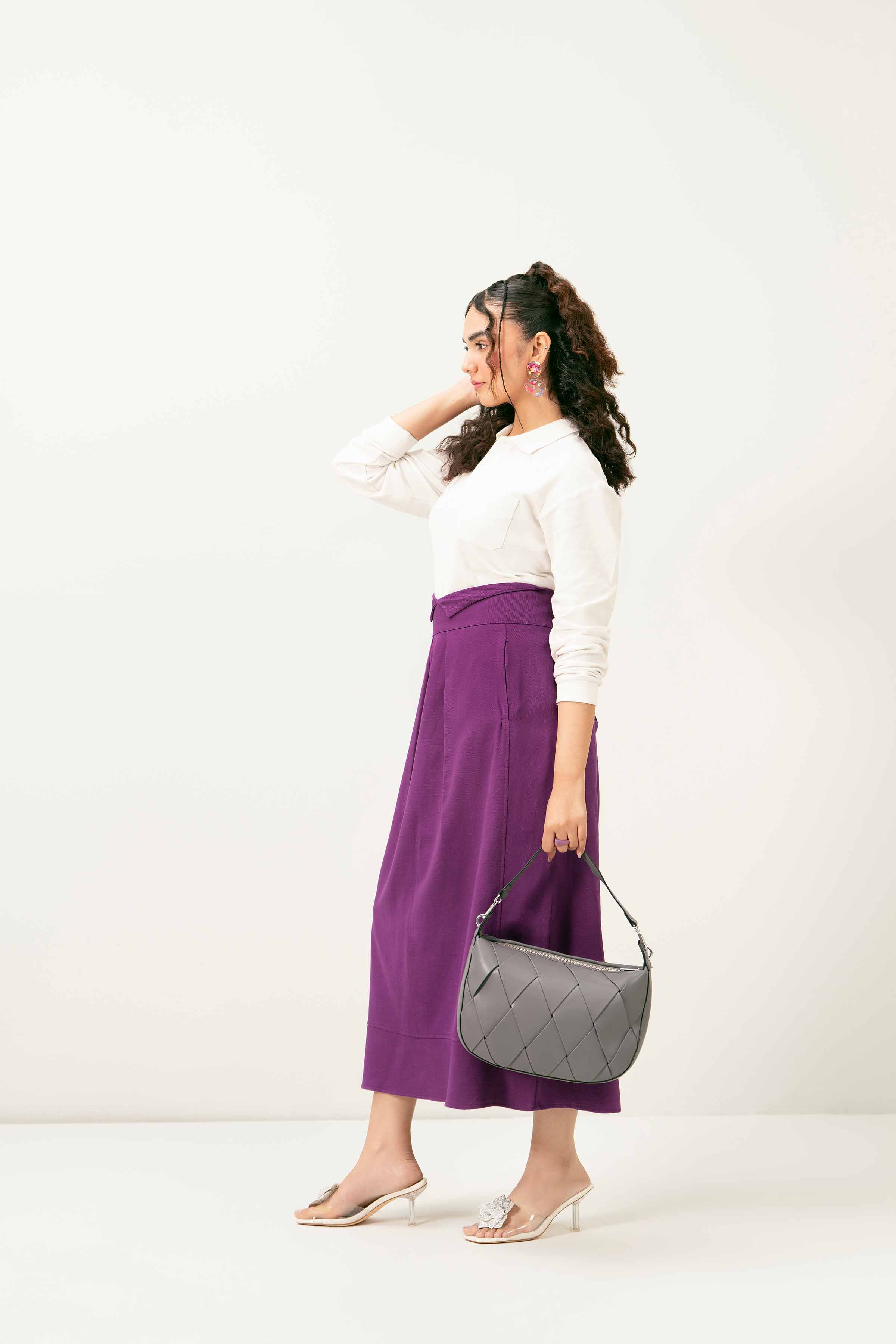 Grey Shoulder Bag-440912111 for Women - Fashion Collection | Nishat | Shop Online