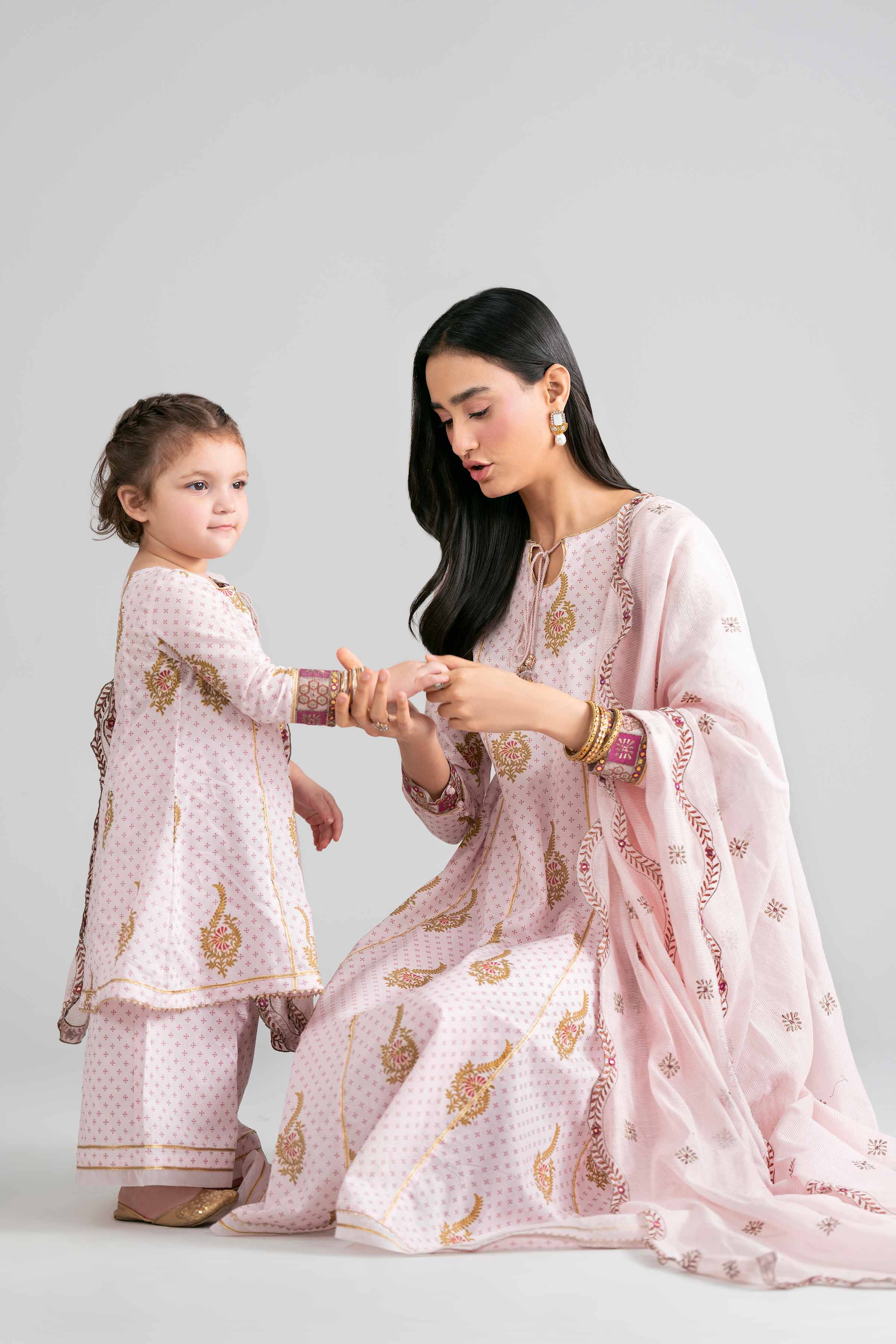 3 Piece - Printed Embroidered Suit - PMD26-44 D