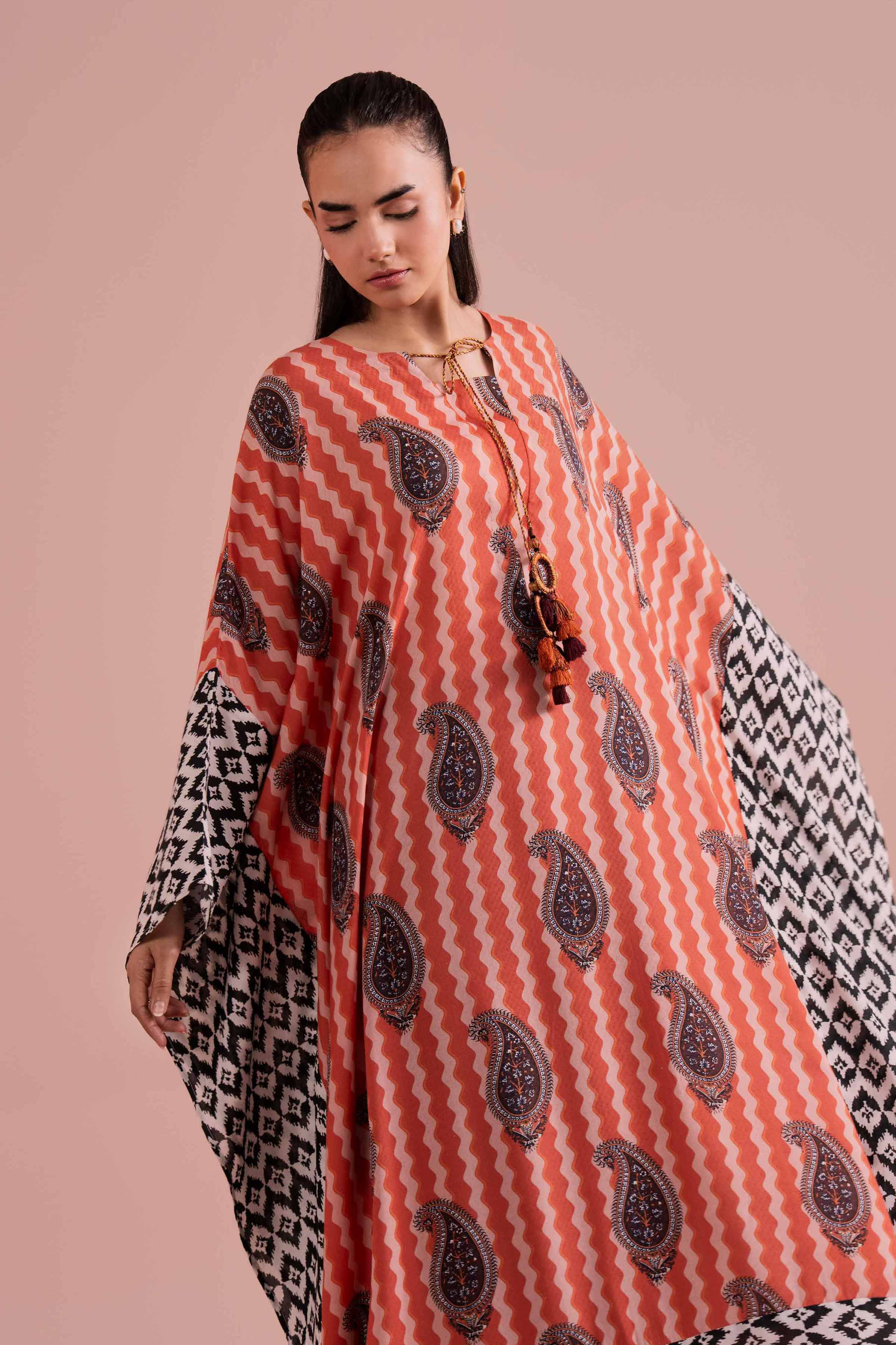 Printed Kaftan - FE26-33 for Women - Pret Collection | Nishat | Shop Online