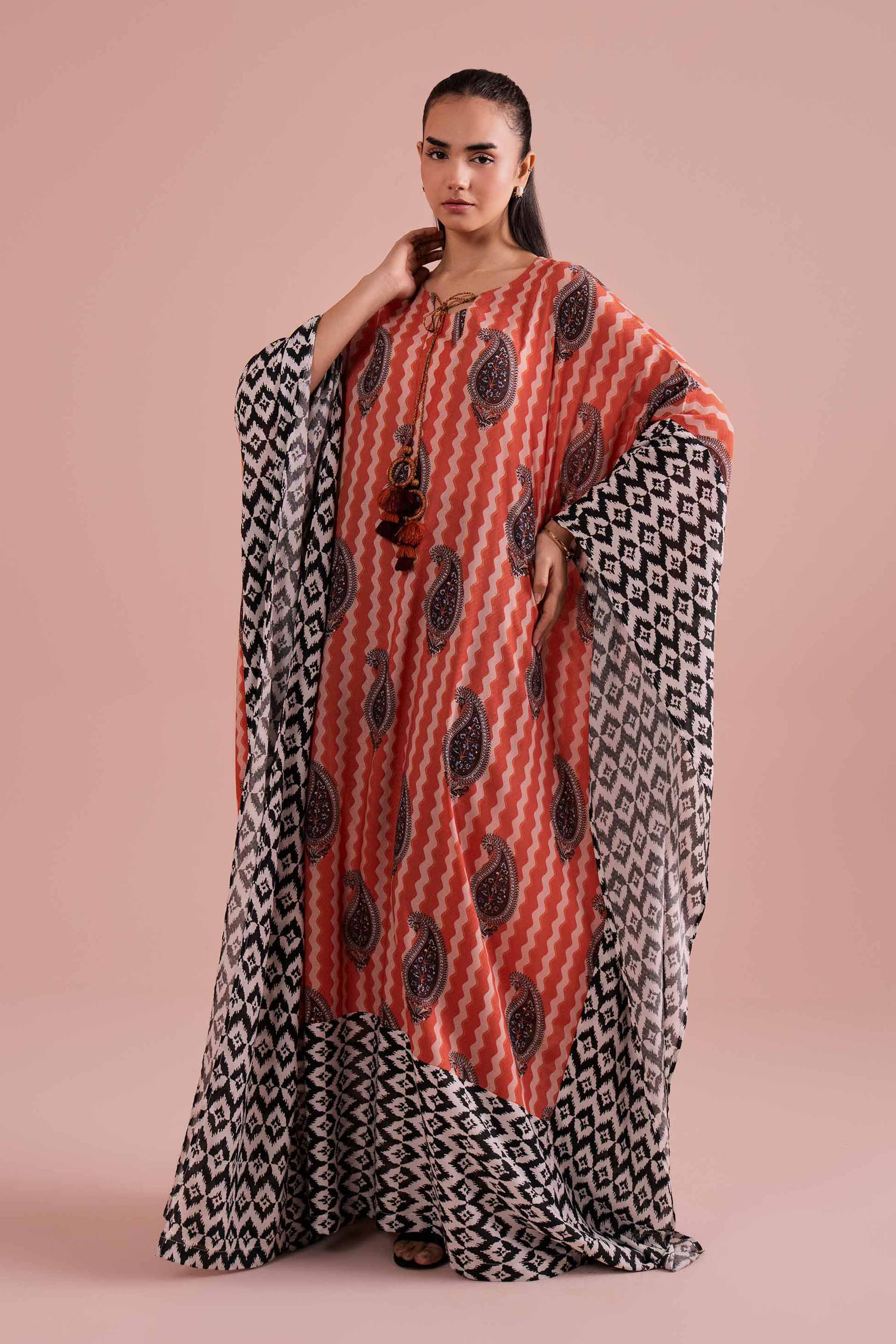 Printed Kaftan - FE26-33 for Women - Pret Collection | Nishat | Shop Online