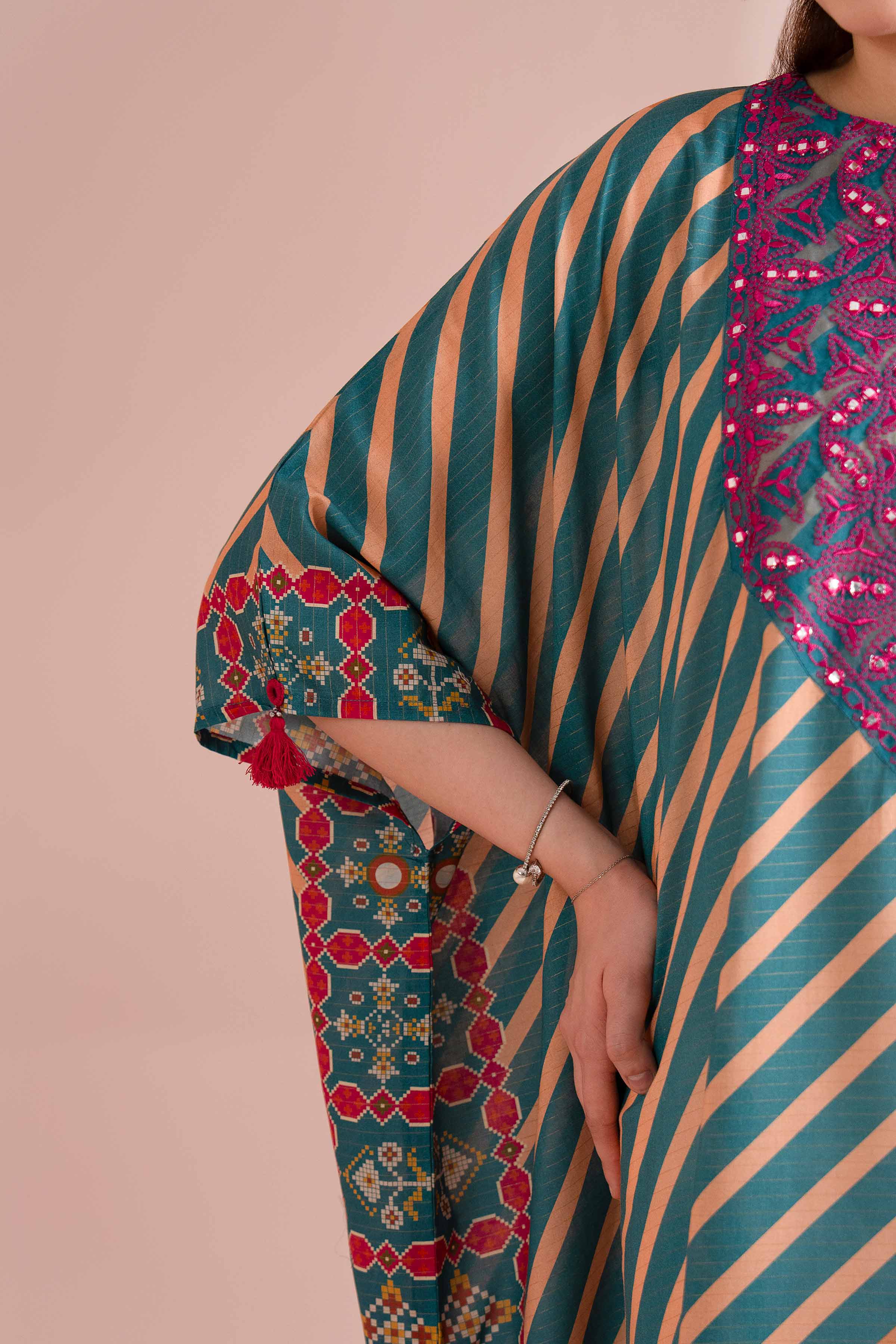 Printed Embroidered Kaftan - FE26-51