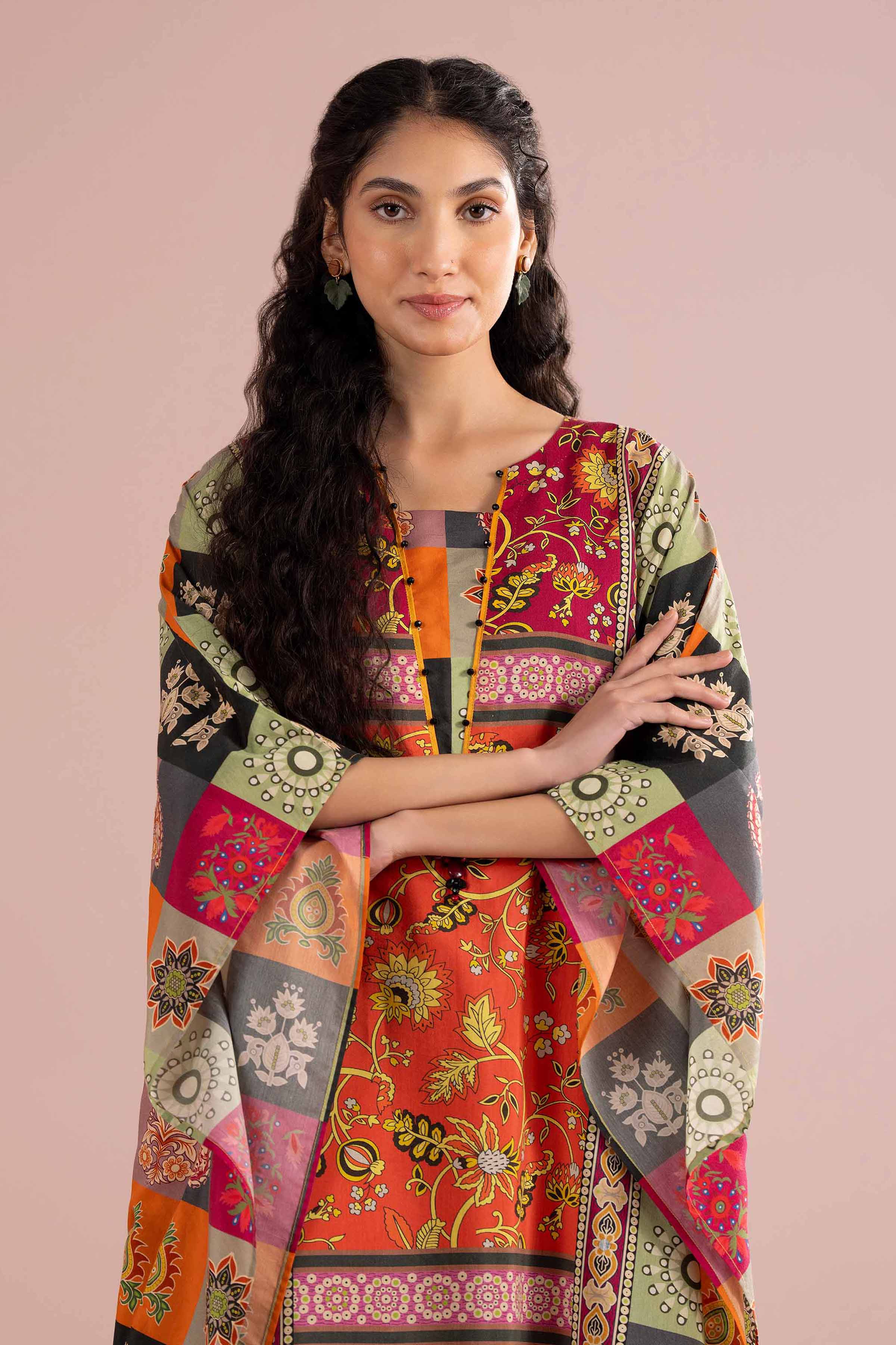 Printed Embroidered Kaftan - FE26-65 for Women - Pret Collection | Nishat | Shop Online