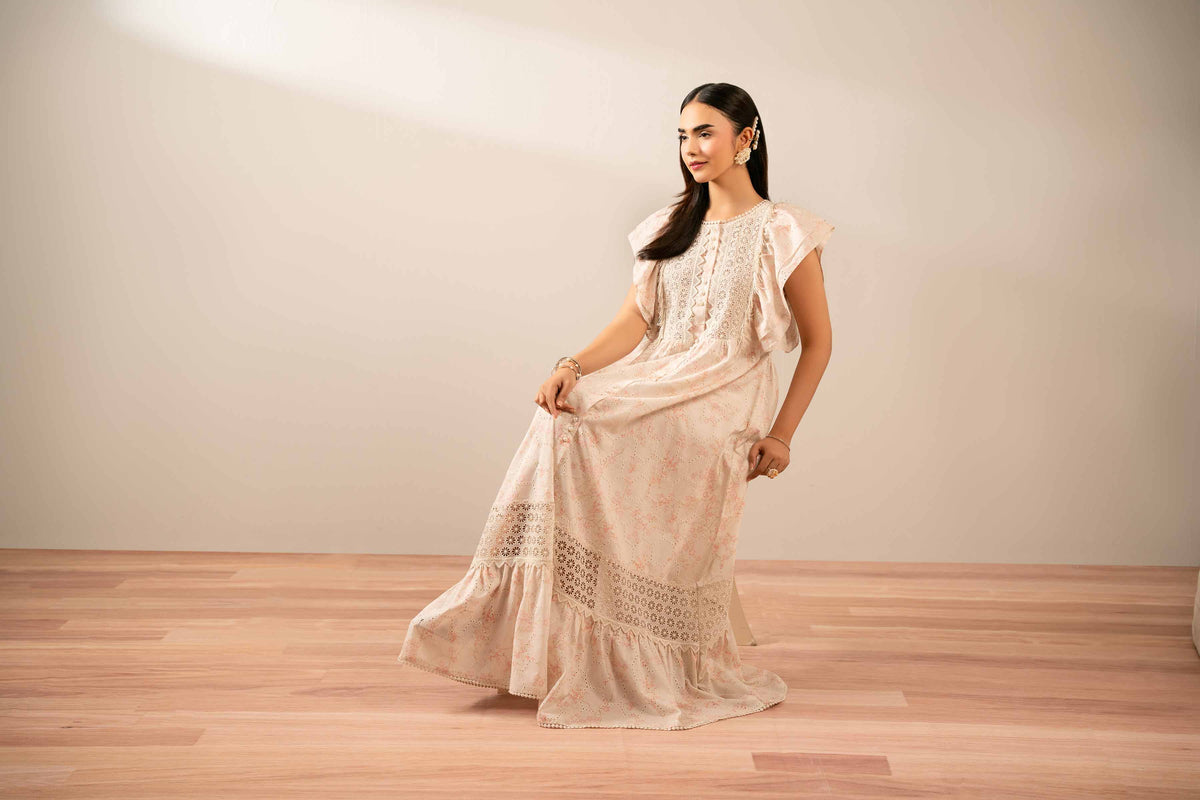 Printed Dress - FS25-41 for Women - Pret Collection | Nishat | Shop Online