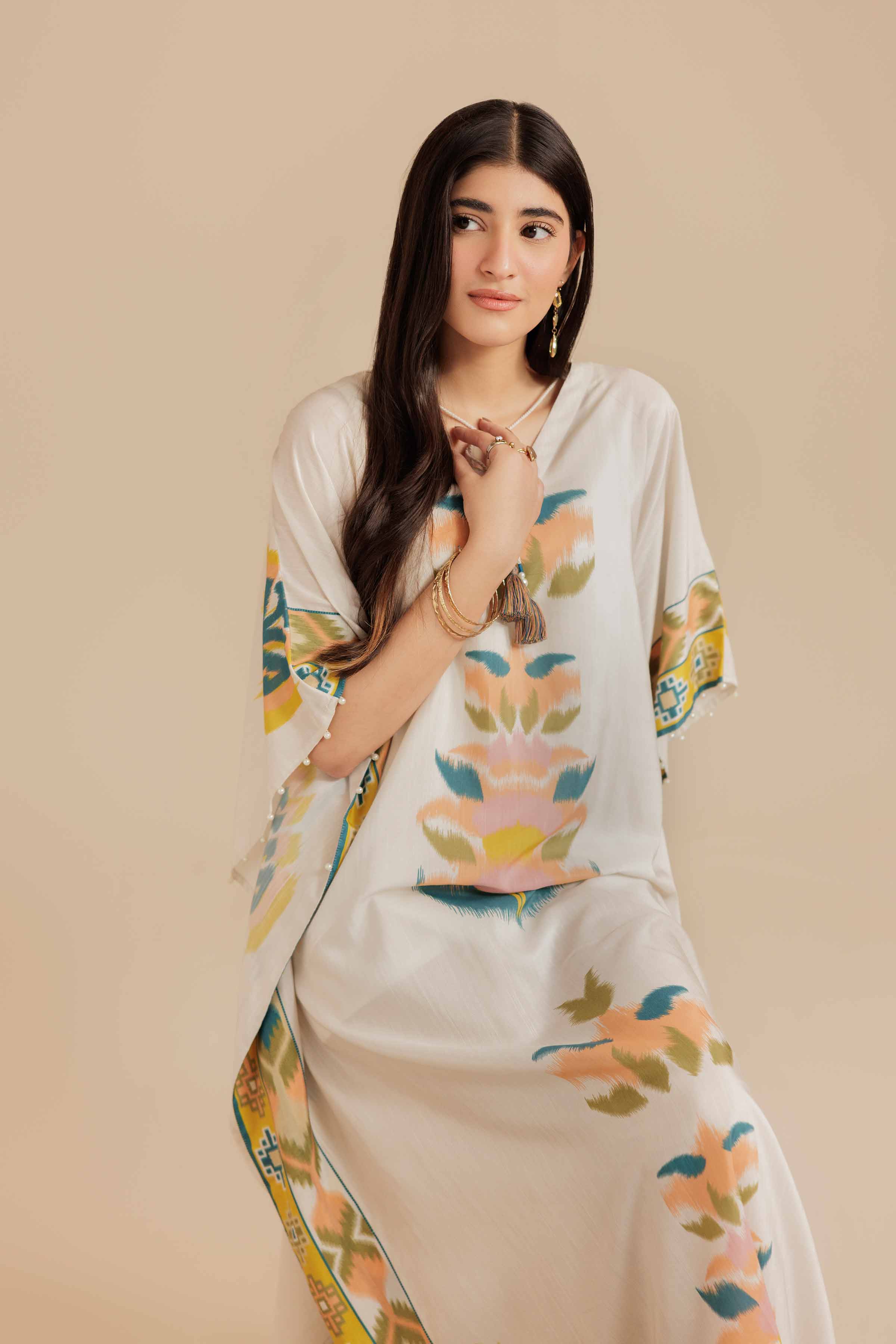 Printed Kaftan - FS25-54 for Women - Pret Collection | Nishat | Shop Online