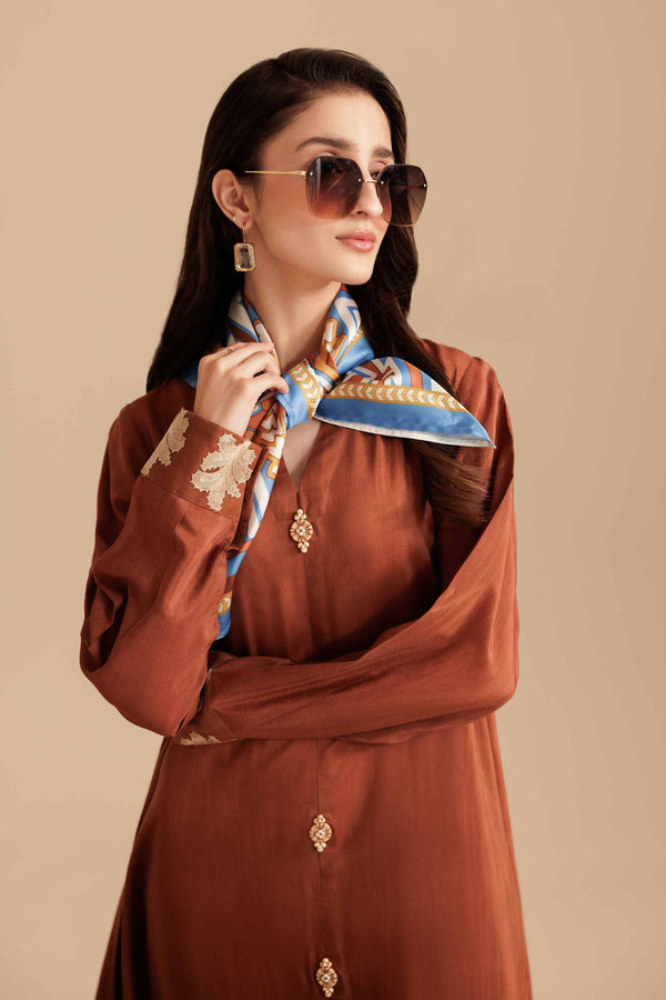 2 Piece - Printed Embroidered Dress - FS25-57 for Women - Pret Collection | Nishat | Shop Online