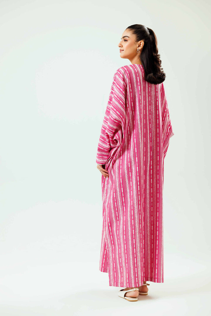 1 Piece Pink Texture Basic Winter Dress