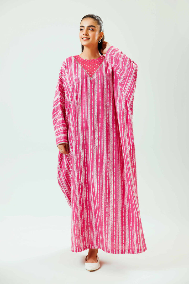 1 Piece Pink Texture Basic Winter Dress