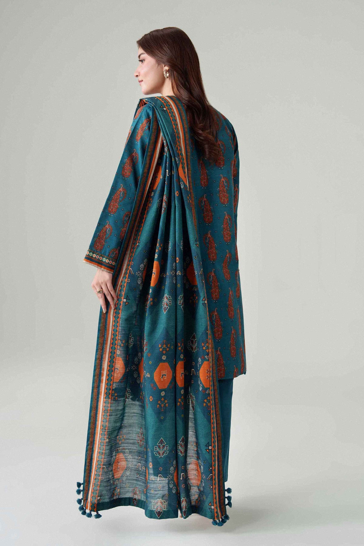 3 Piece - Dyed Printed Loose Fabric - 42604060