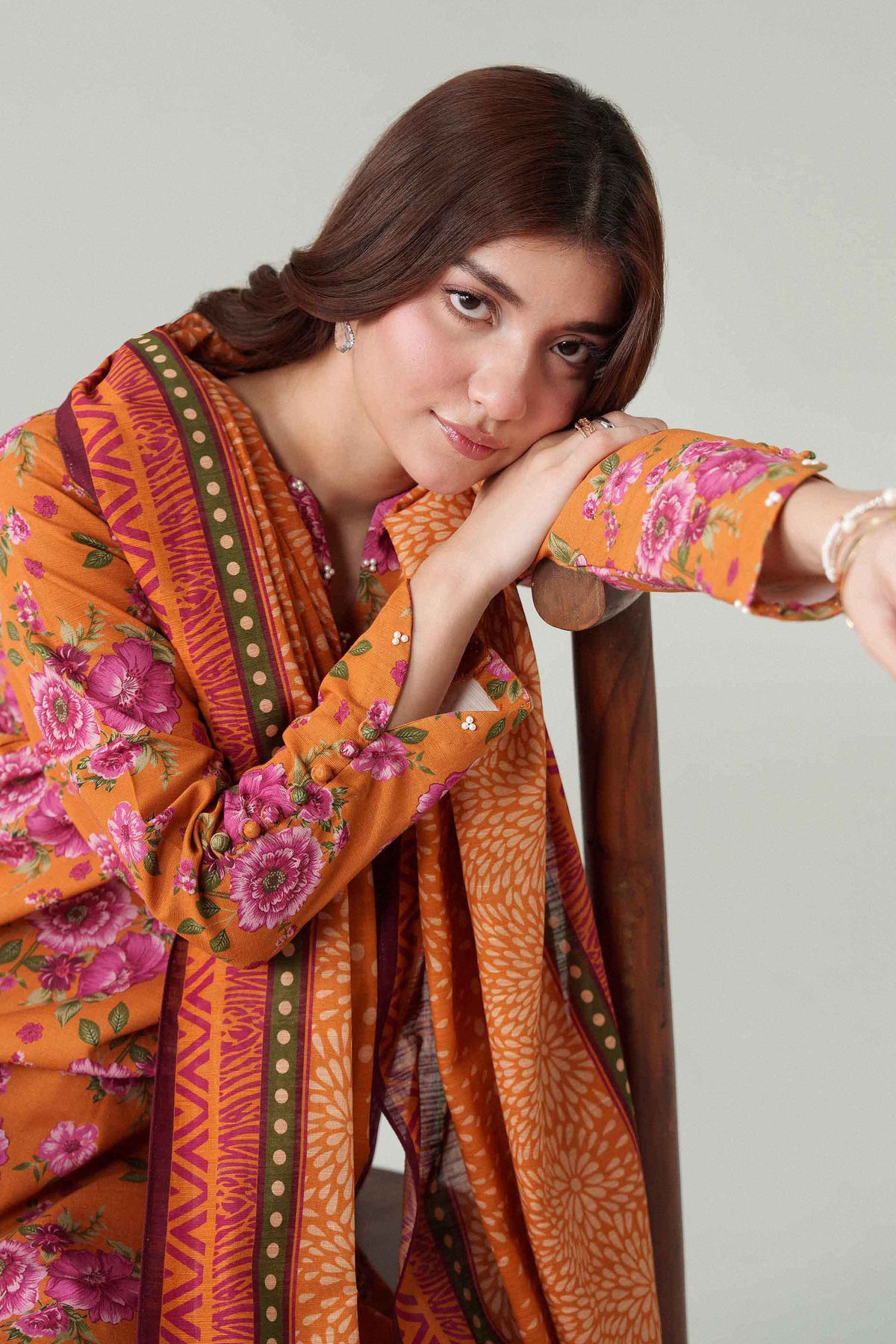 3 Piece - Dyed Printed Loose Fabric - 42604071