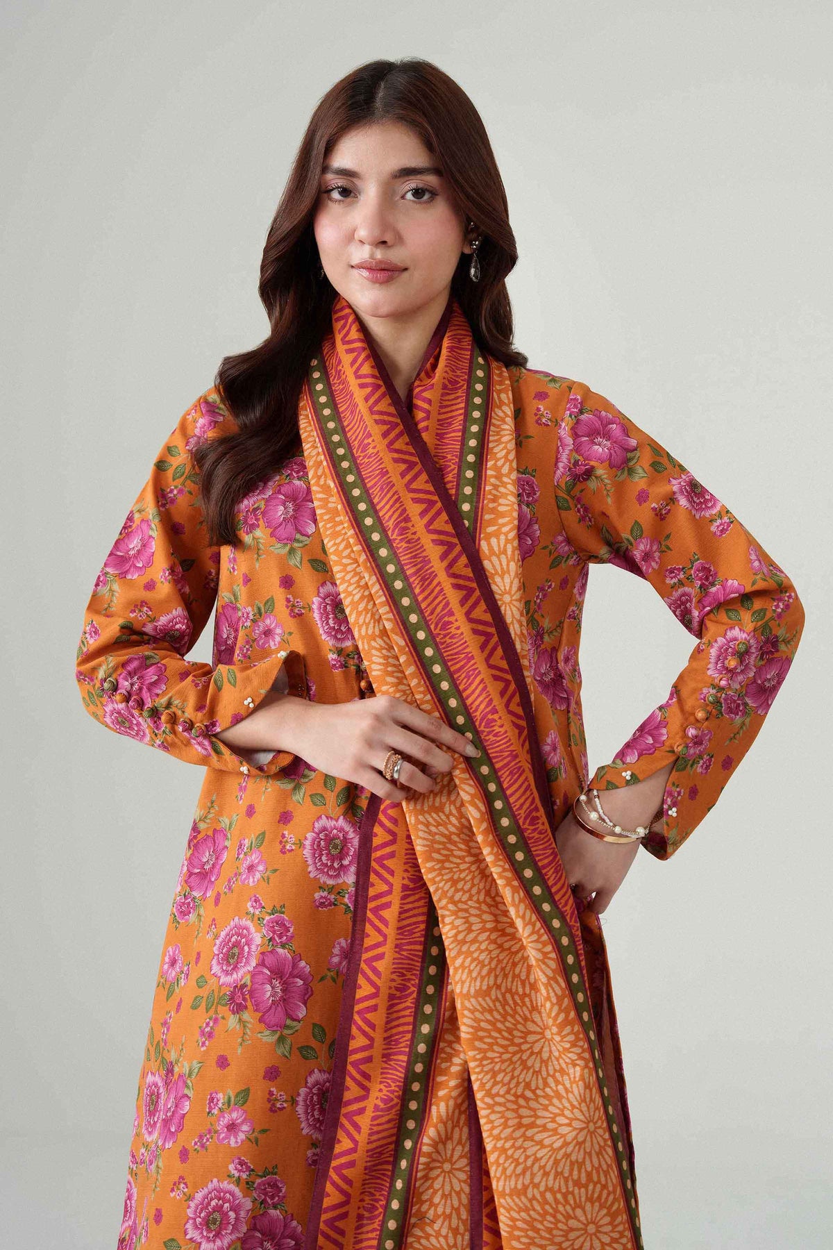 3 Piece - Dyed Printed Loose Fabric - 42604071