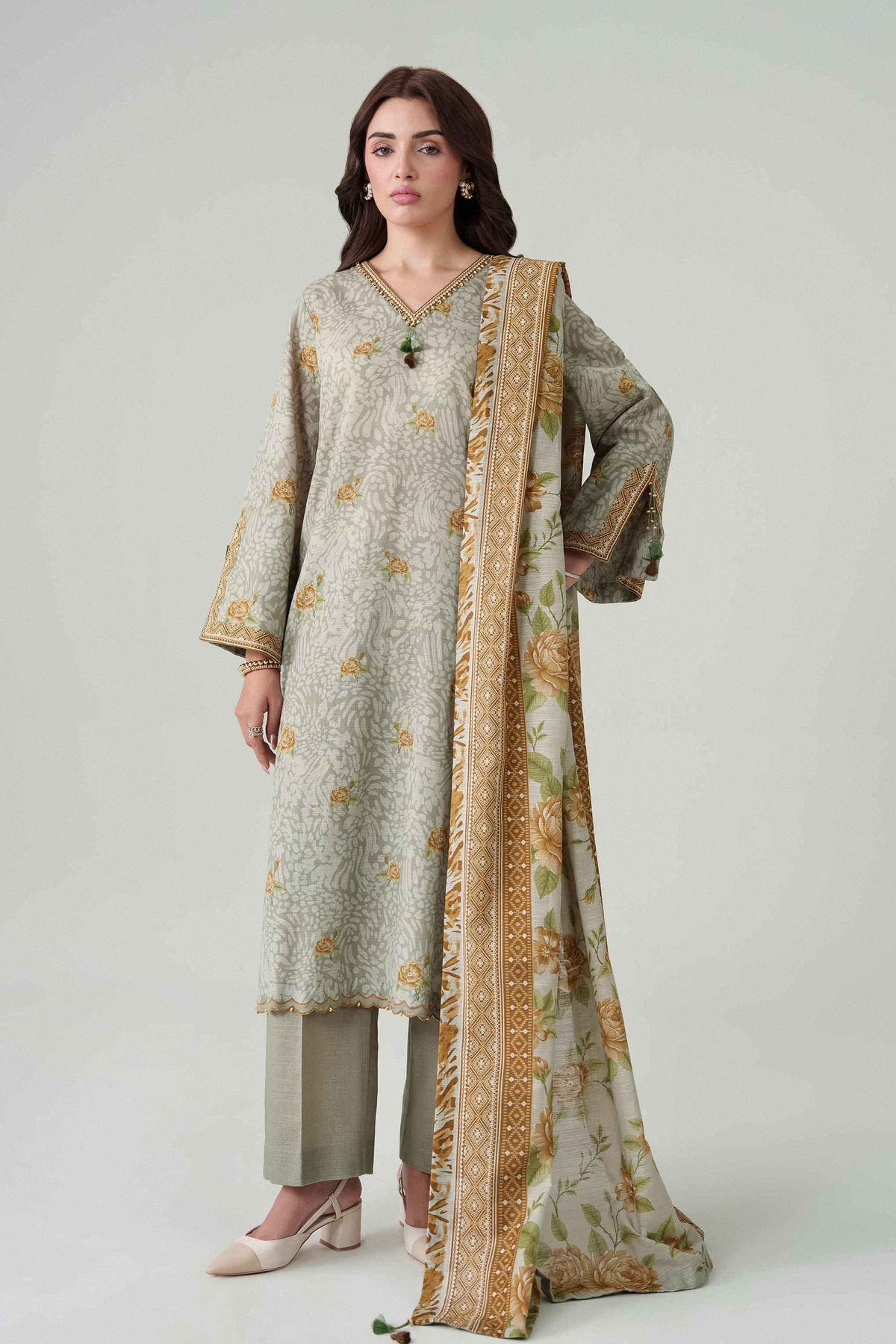3 Piece - Dyed Printed Loose Fabric - 42604073