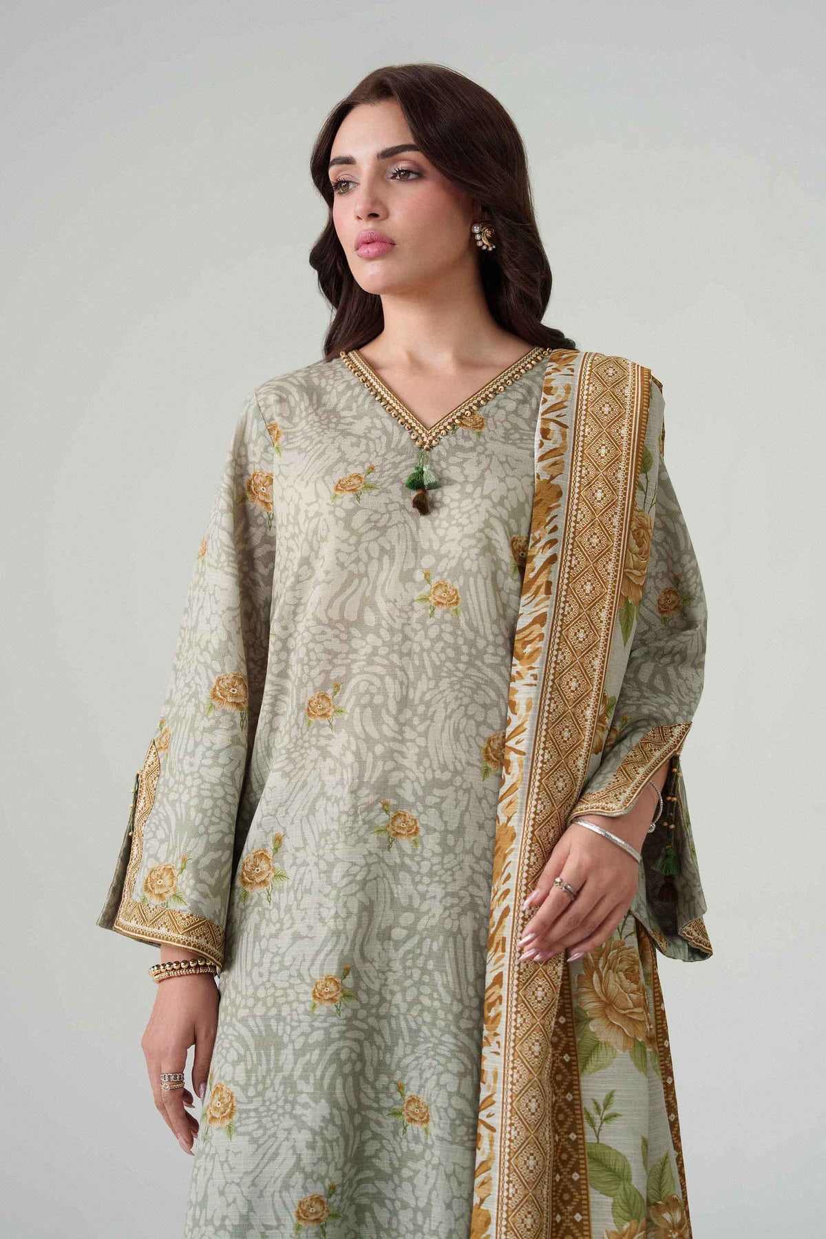 3 Piece - Dyed Printed Loose Fabric - 42604073