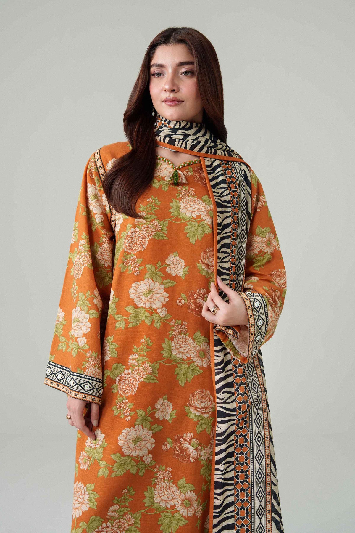 3 Piece - Dyed Printed Loose Fabric - 42604074