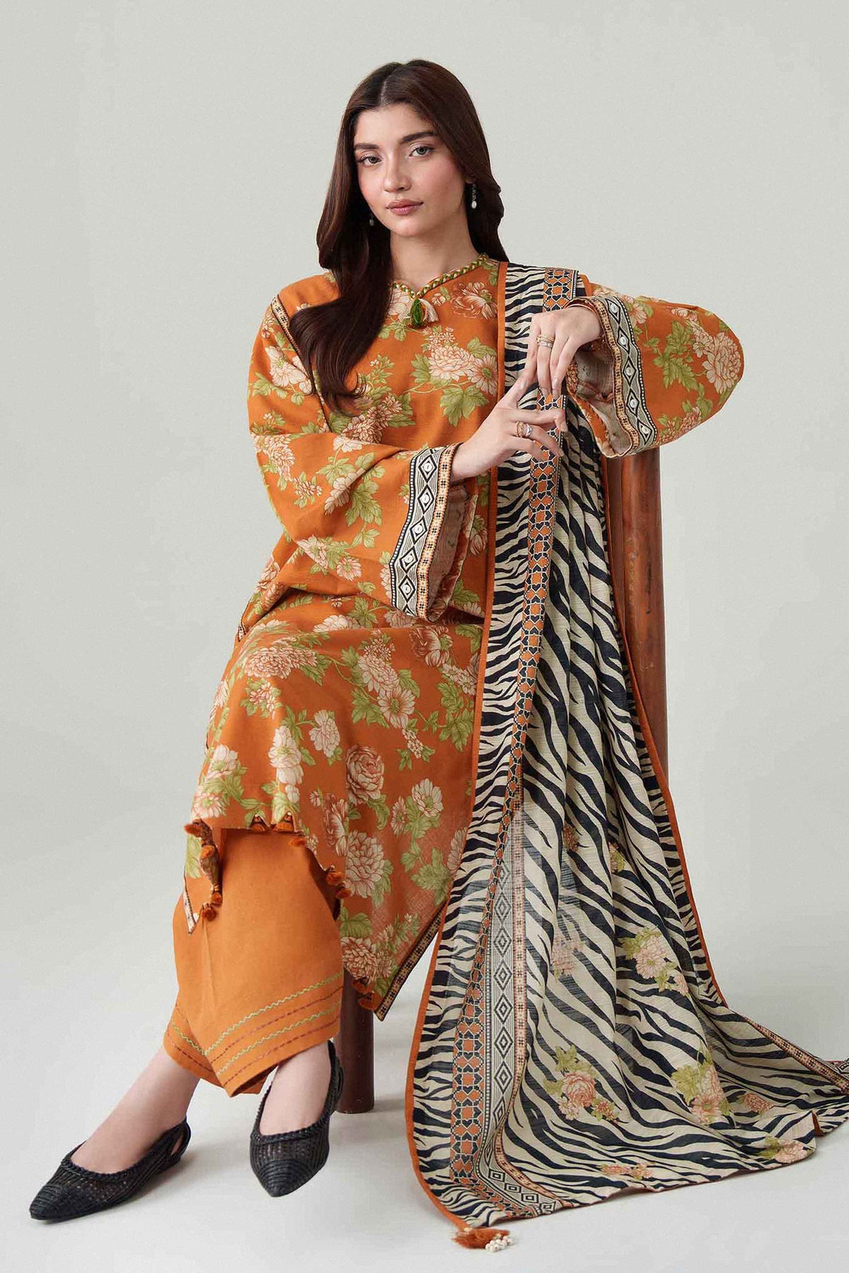 3 Piece - Dyed Printed Loose Fabric - 42604074