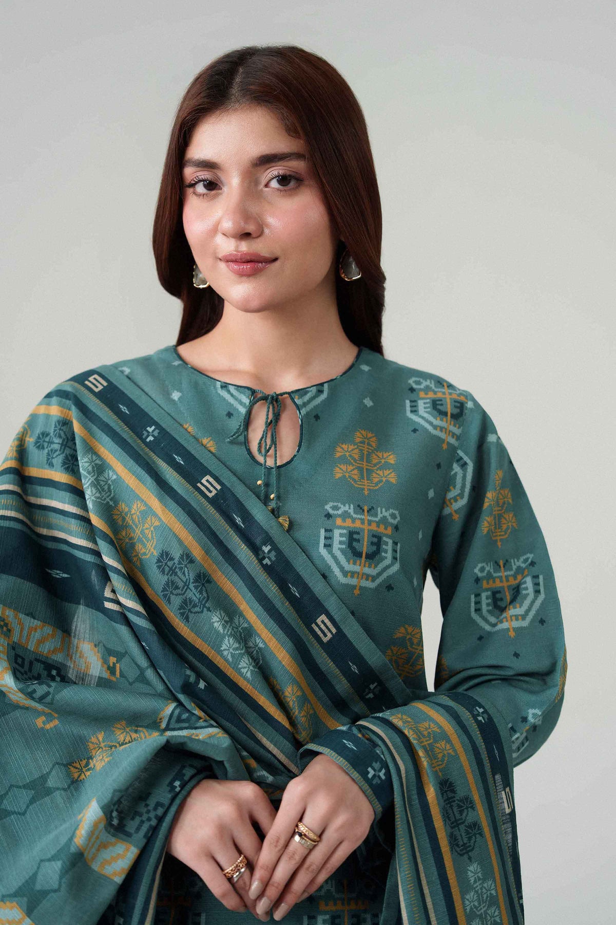 3 Piece - Dyed Printed Loose Fabric - 42604076