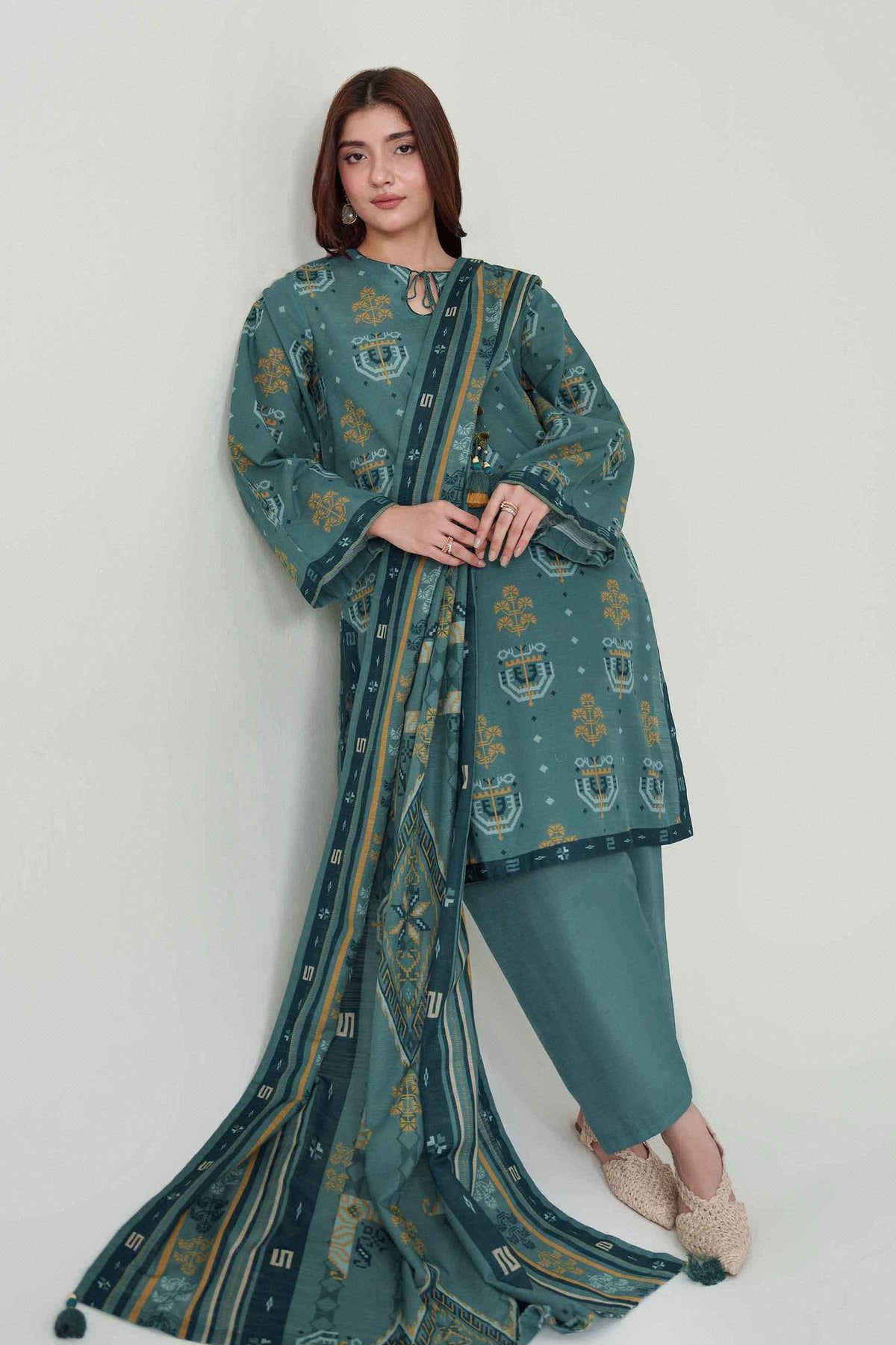 3 Piece - Dyed Printed Loose Fabric - 42604076