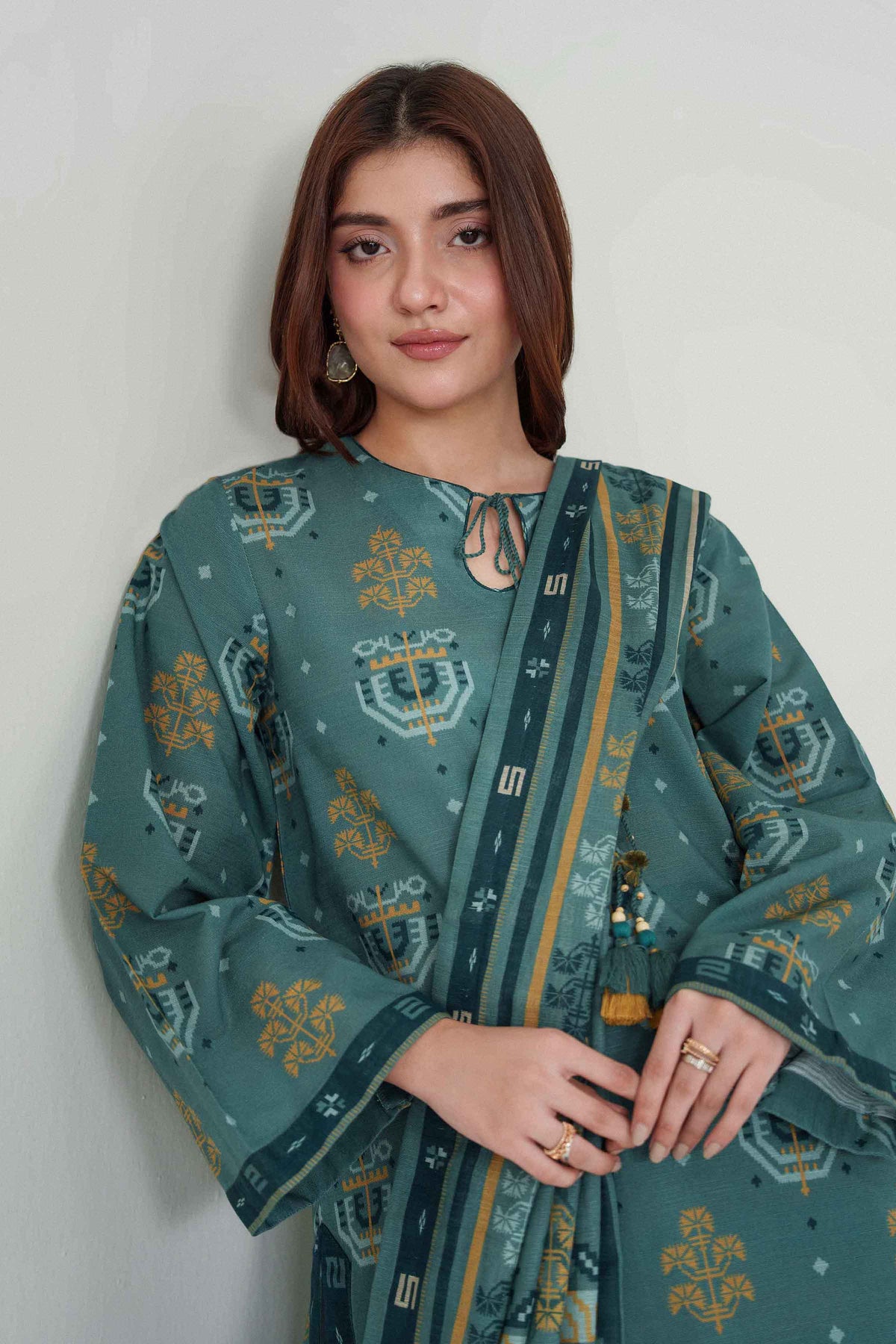3 Piece - Dyed Printed Loose Fabric - 42604076