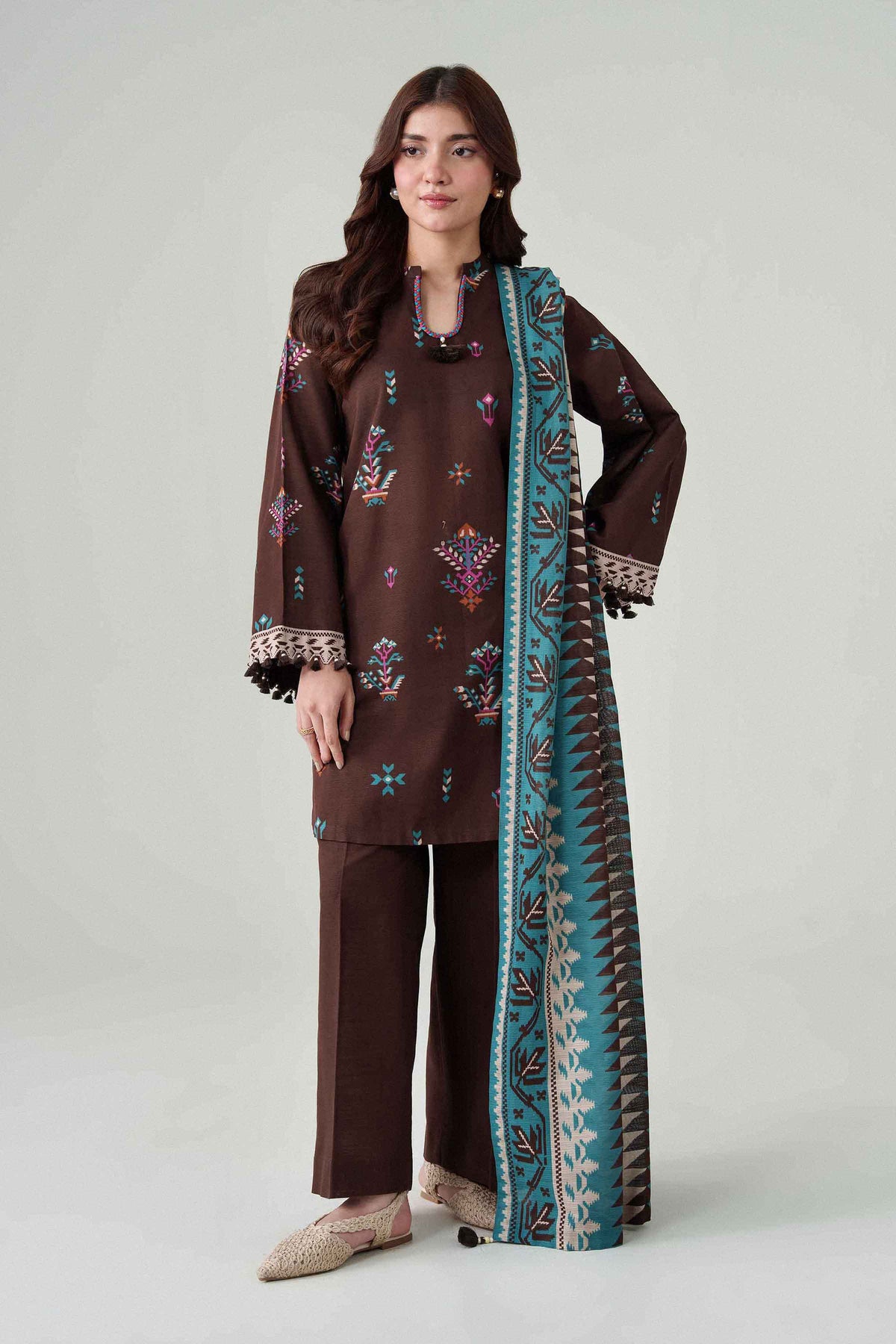 3 Piece - Dyed Printed Loose Fabric - 42604077