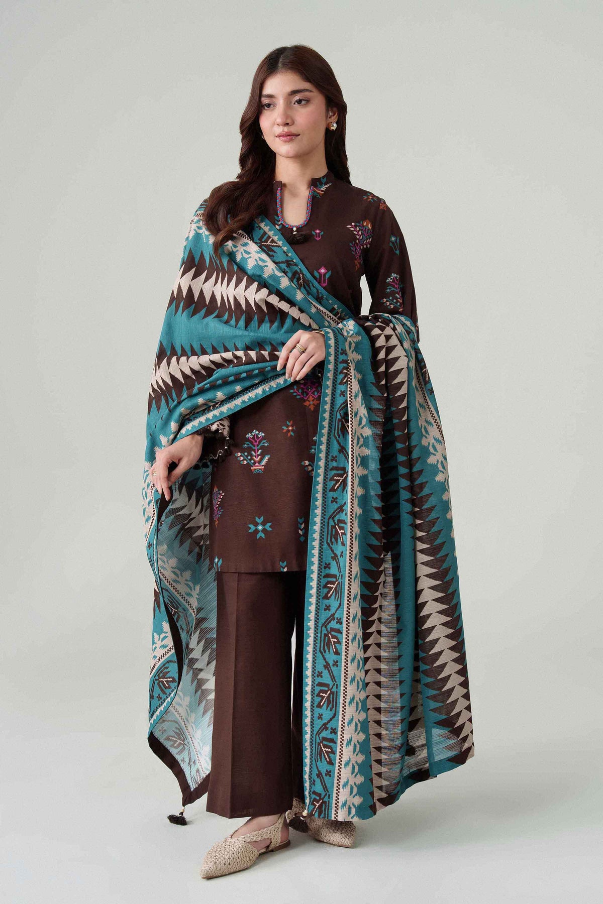 3 Piece - Dyed Printed Loose Fabric - 42604077