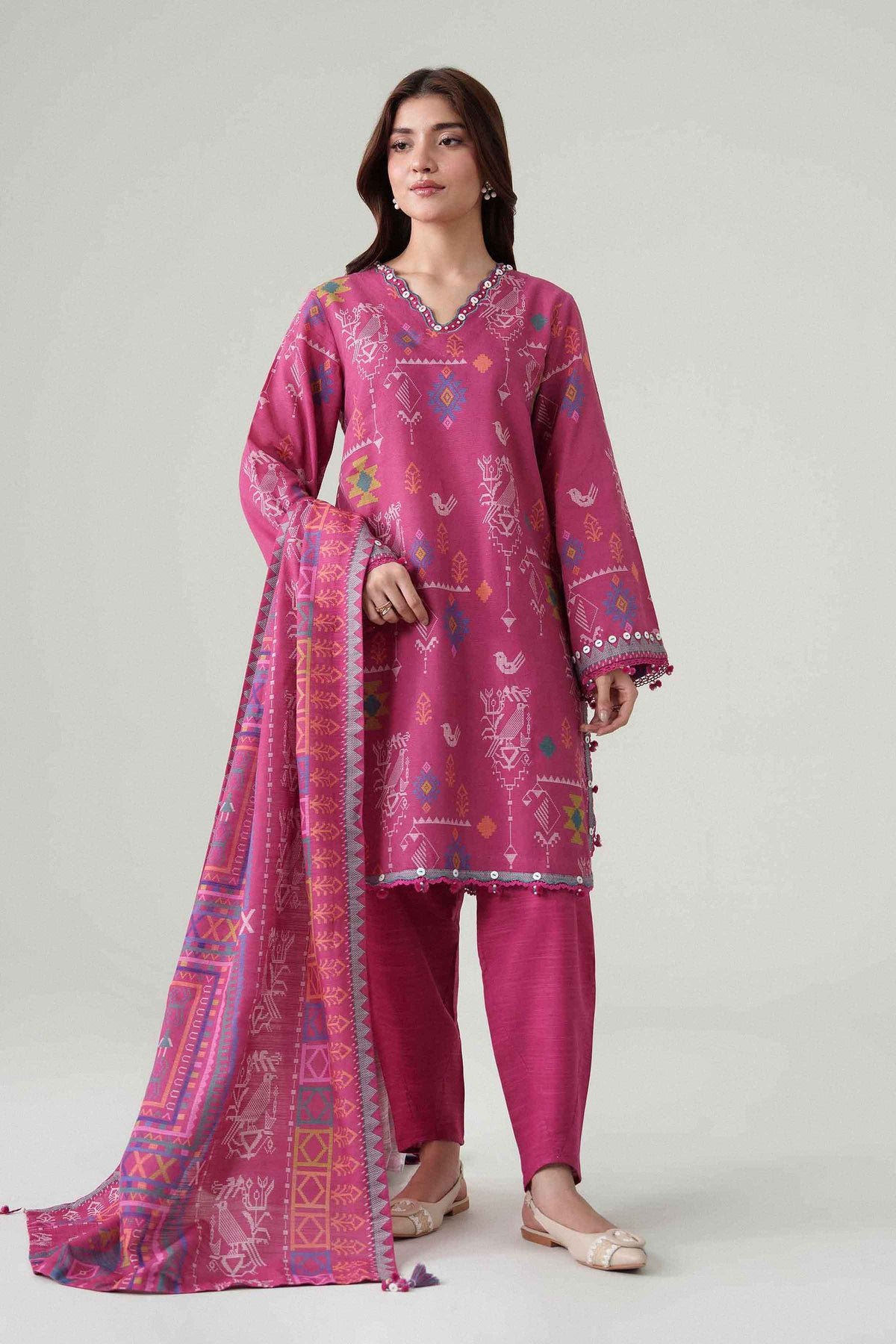 3 Piece - Dyed Printed Loose Fabric - 42604078