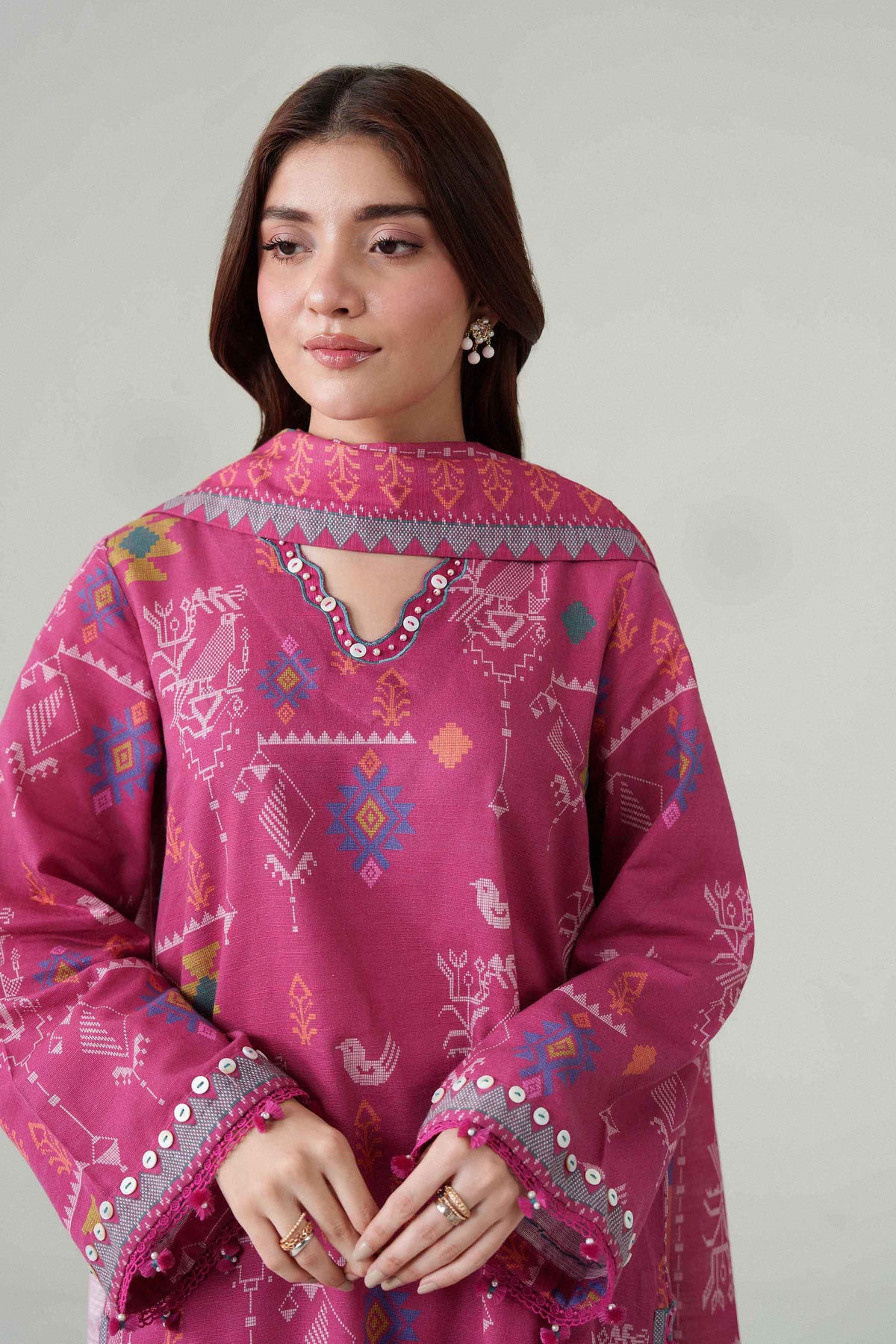 3 Piece - Dyed Printed Loose Fabric - 42604078
