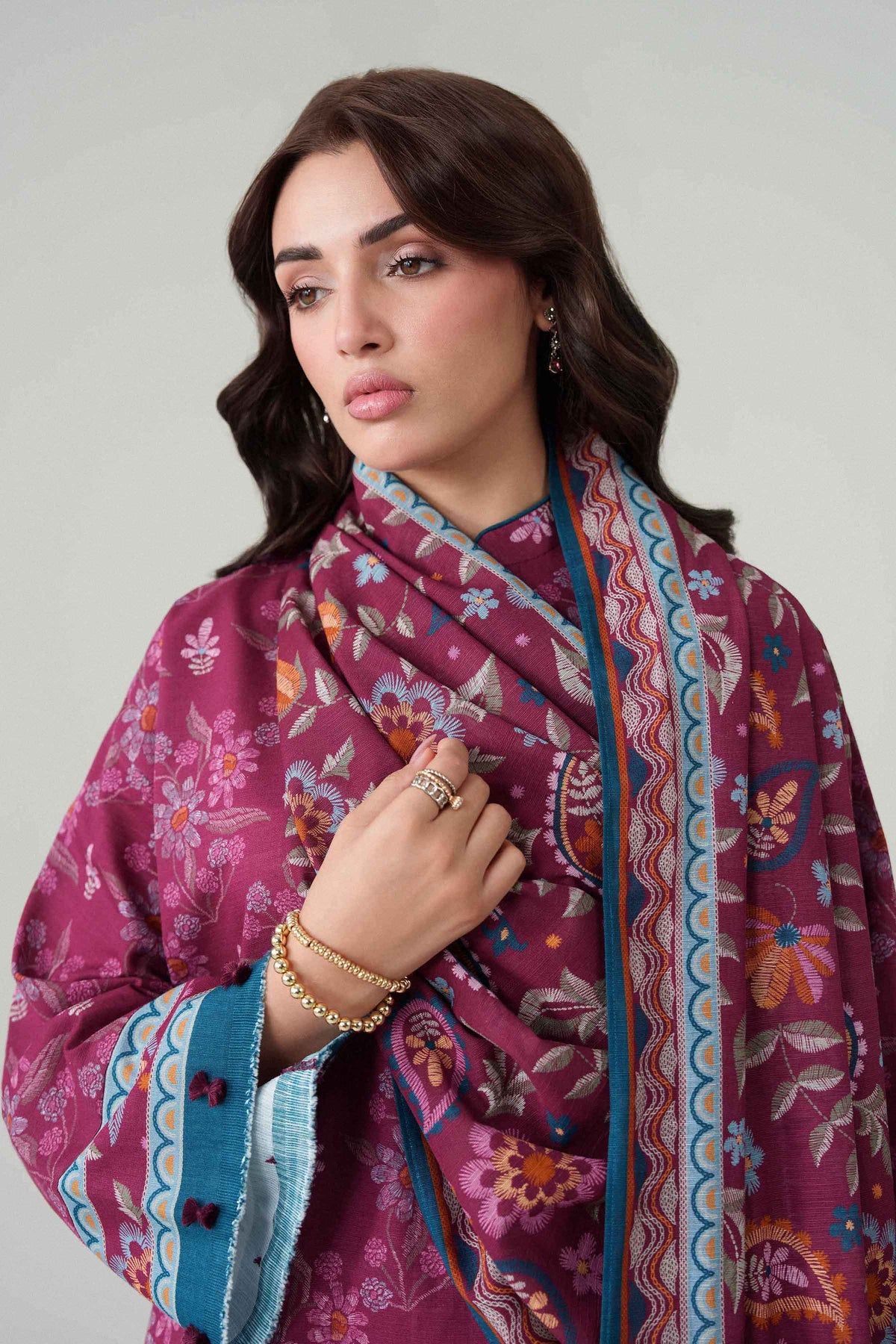 3 Piece - Dyed Printed Loose Fabric - 42604081