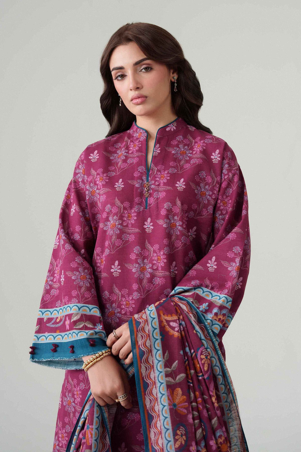3 Piece - Dyed Printed Loose Fabric - 42604081